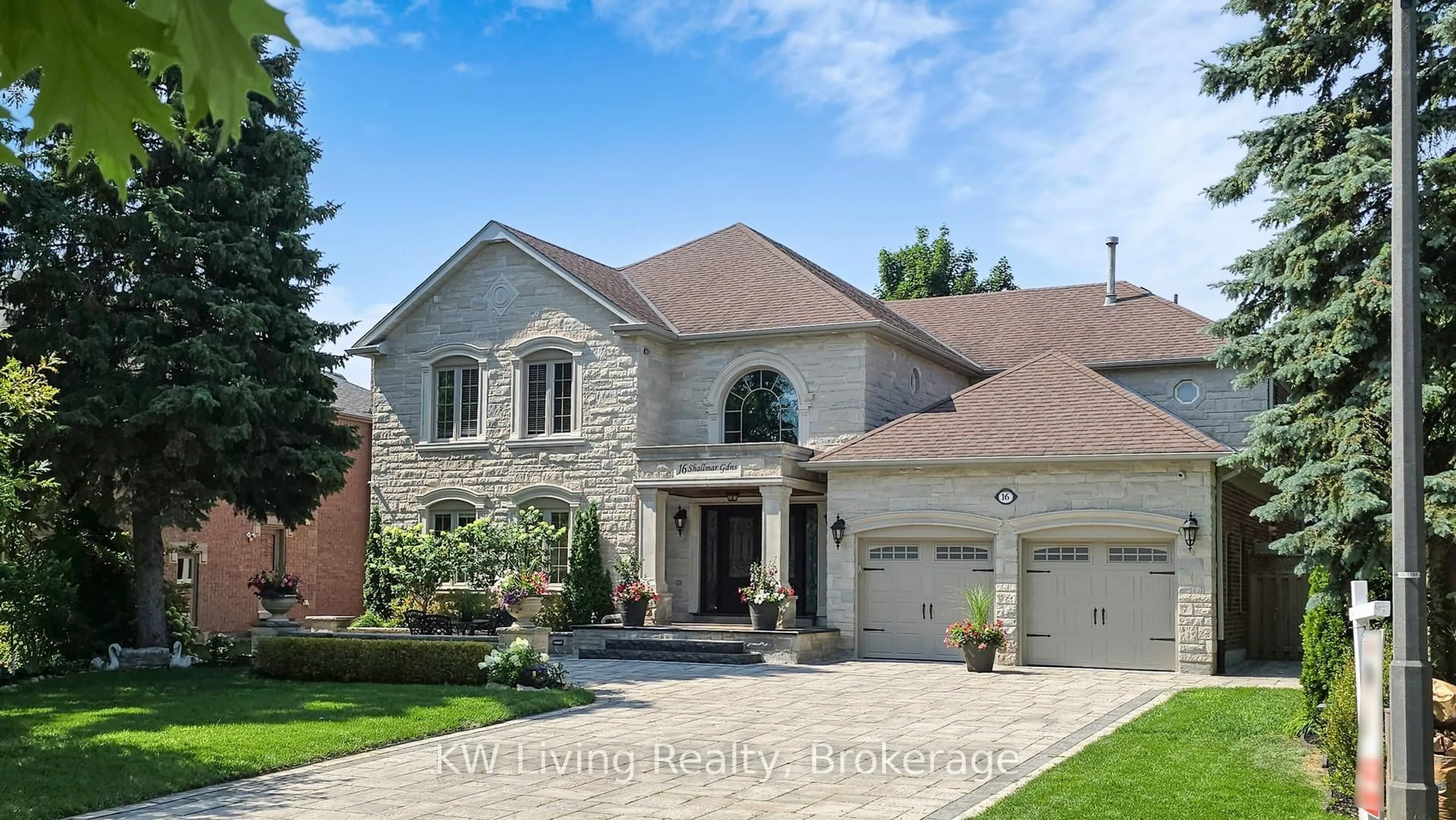 Home with brick exterior material, street for 16 Shallmar Gdns, Richmond Hill Ontario L4B 3G4