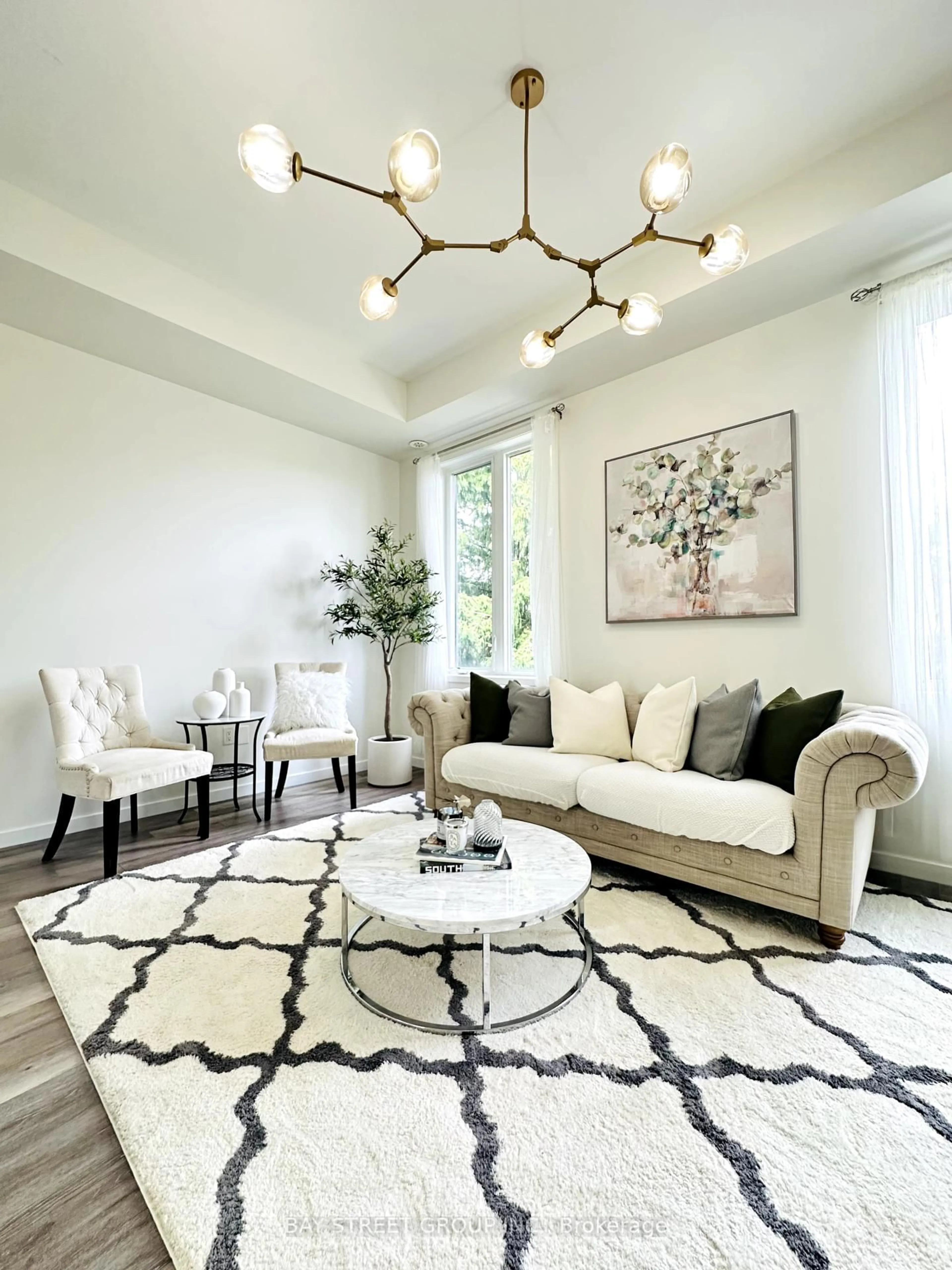 Living room with furniture, carpet floor for 9 Armillo Pl, Markham Ontario L6E 0V4