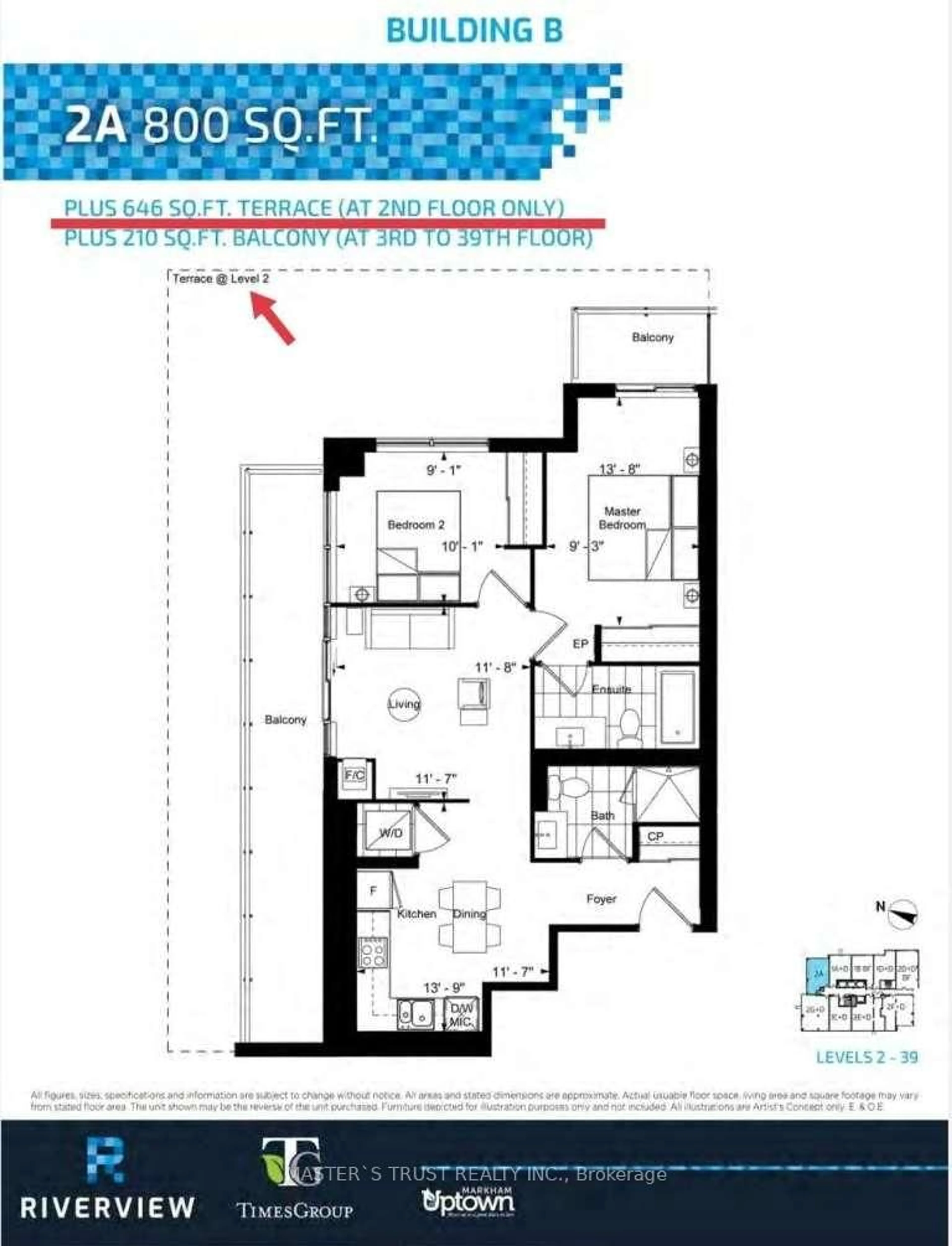 Floor plan for 18 Water Walk Dr #209, Markham Ontario L3R 6L5