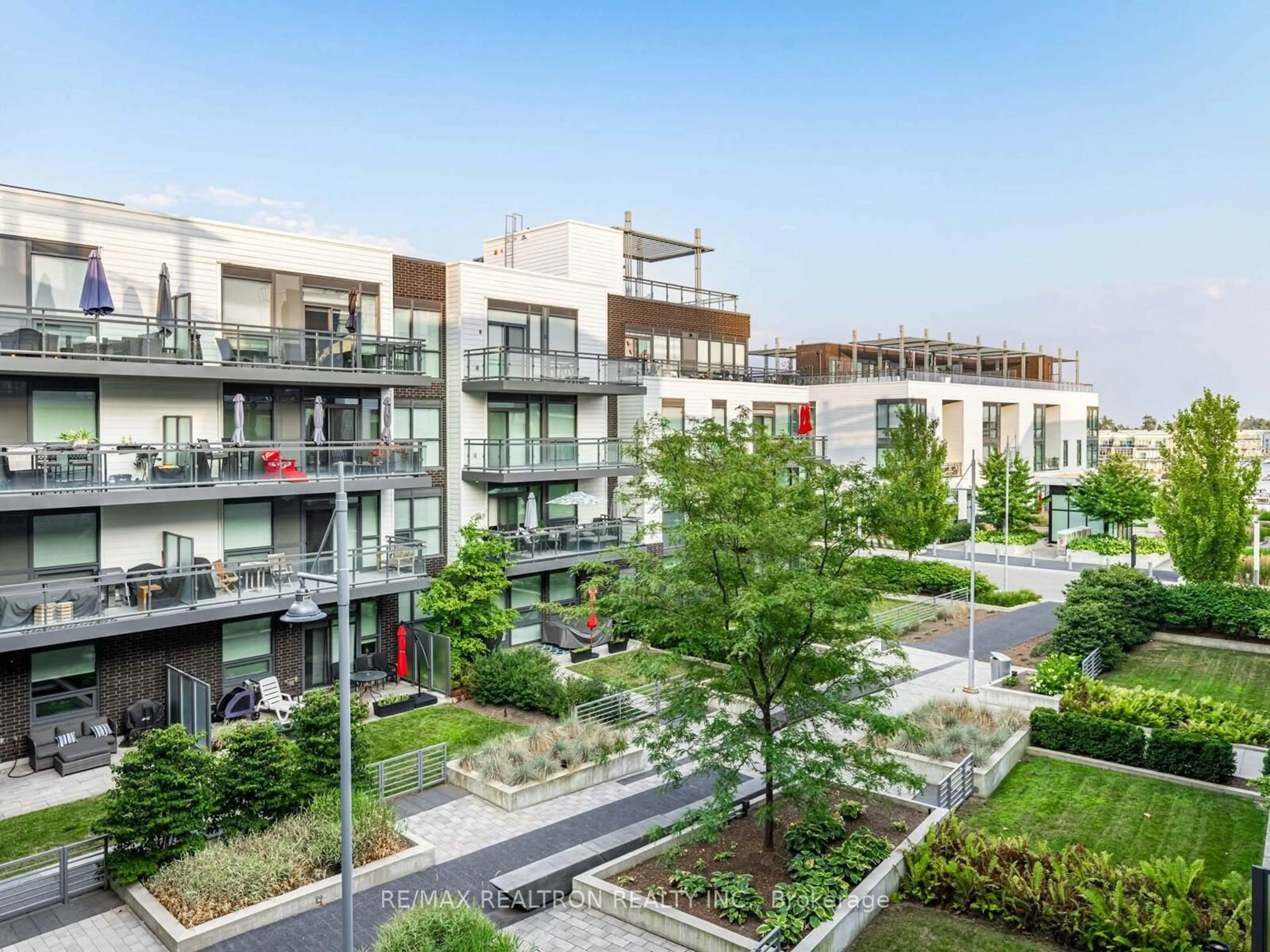 Patio, city buildings view from balcony for 271 Sea Ray Ave #B303, Innisfil Ontario L9S 0J4