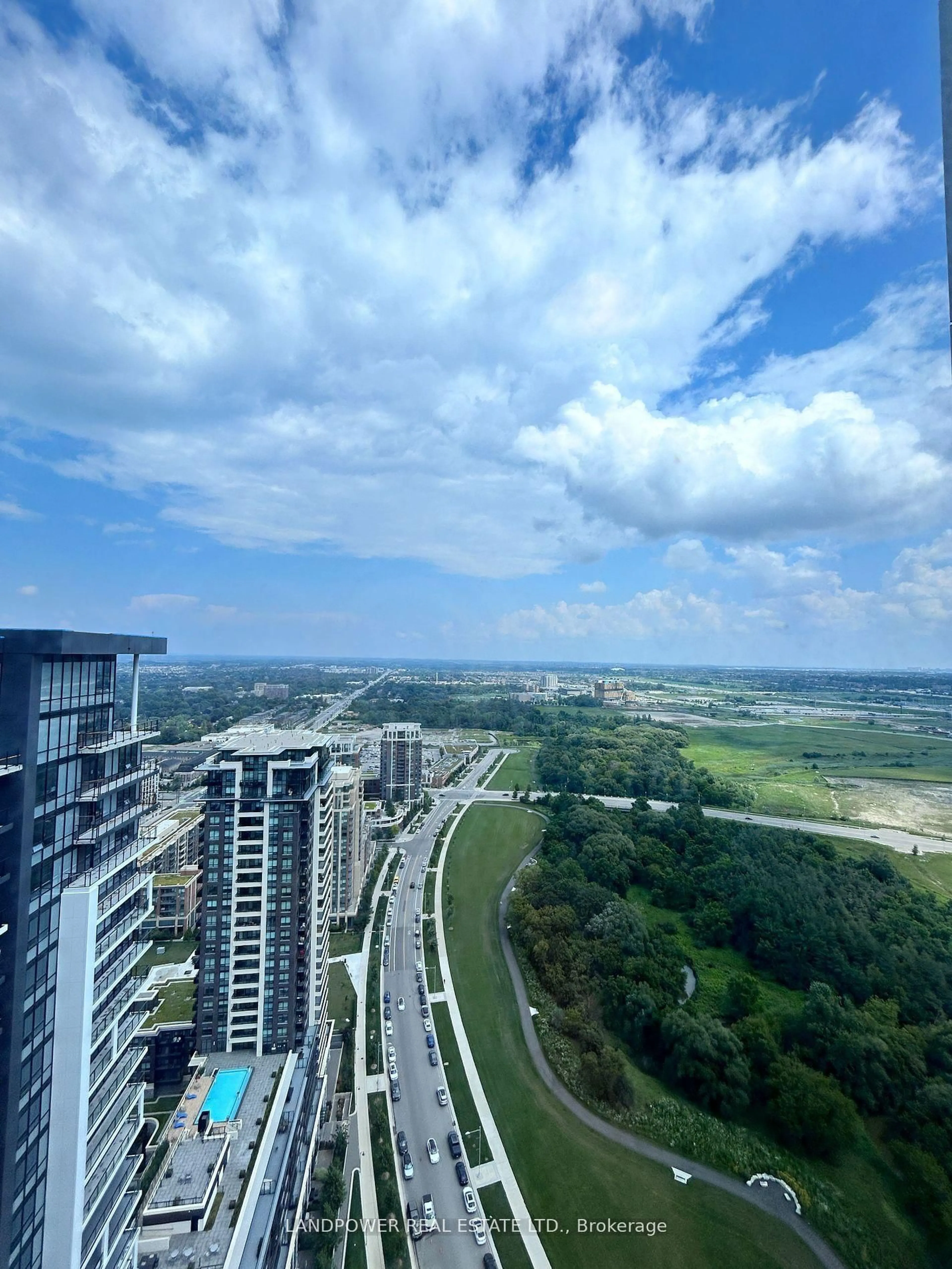 A pic from outside/outdoor area/front of a property/back of a property/a pic from drone, city buildings view from balcony for 8 Water Walk Dr #4211, Markham Ontario L3R 6L4