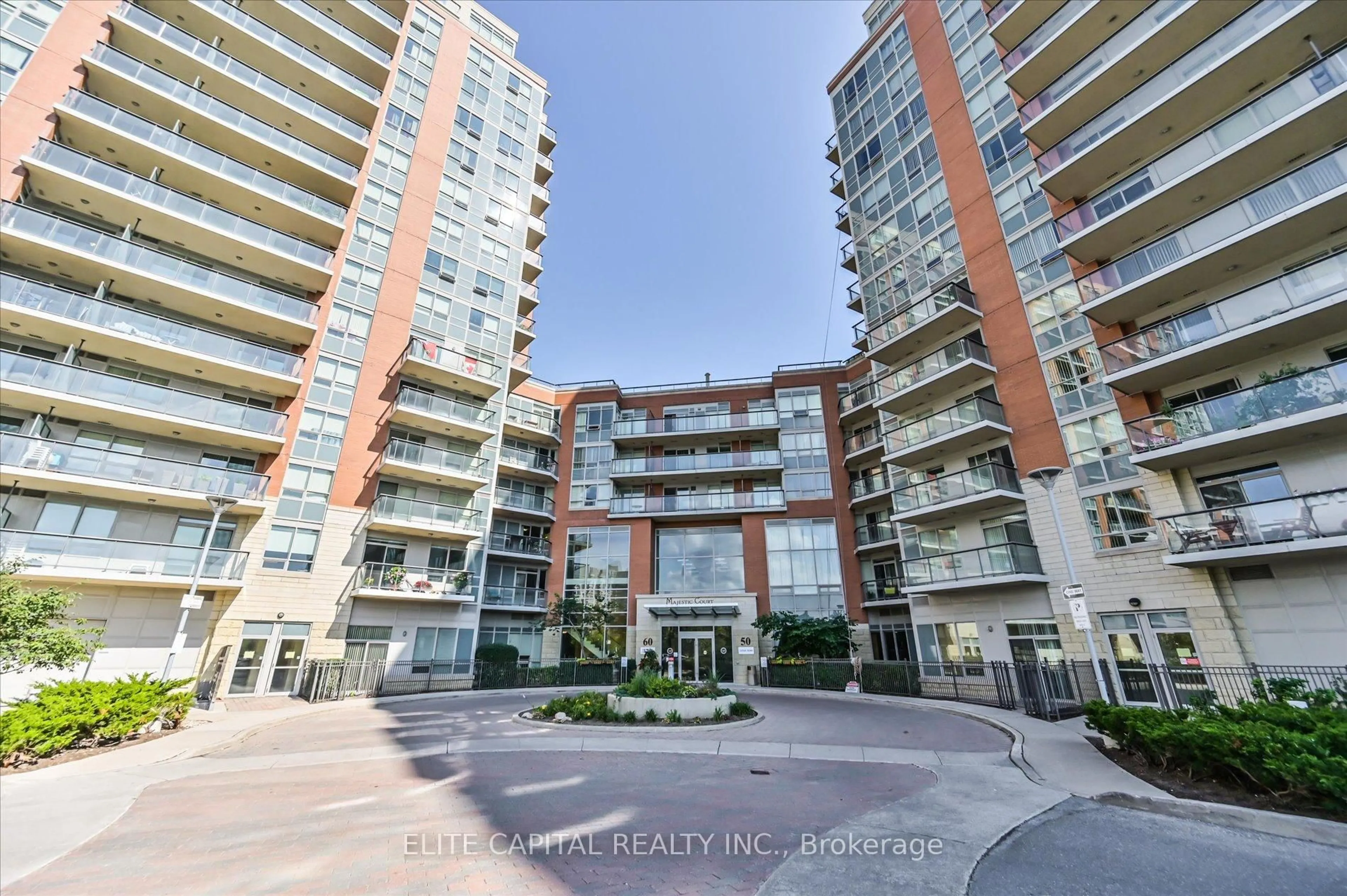 A pic from outside/outdoor area/front of a property/back of a property/a pic from drone, unknown for 60 South Town Centre Blvd #725, Markham Ontario L6G 0C5