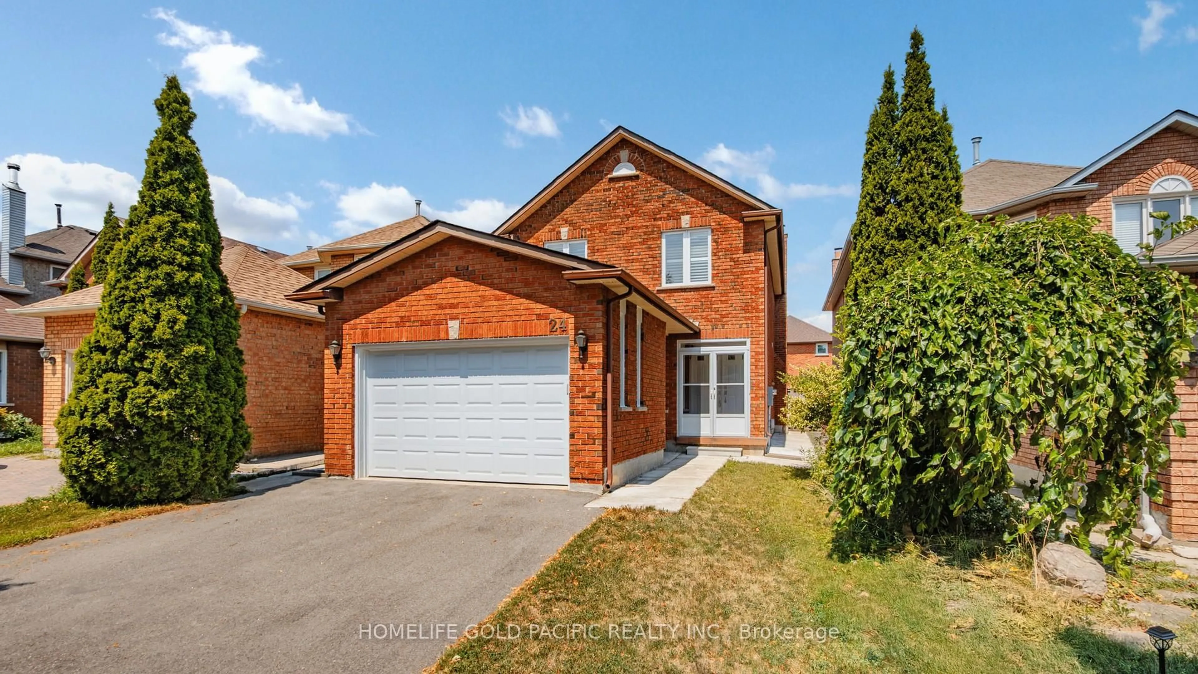 Home with brick exterior material, street for 24 Elmpark Crt, Richmond Hill Ontario L4C 9T8
