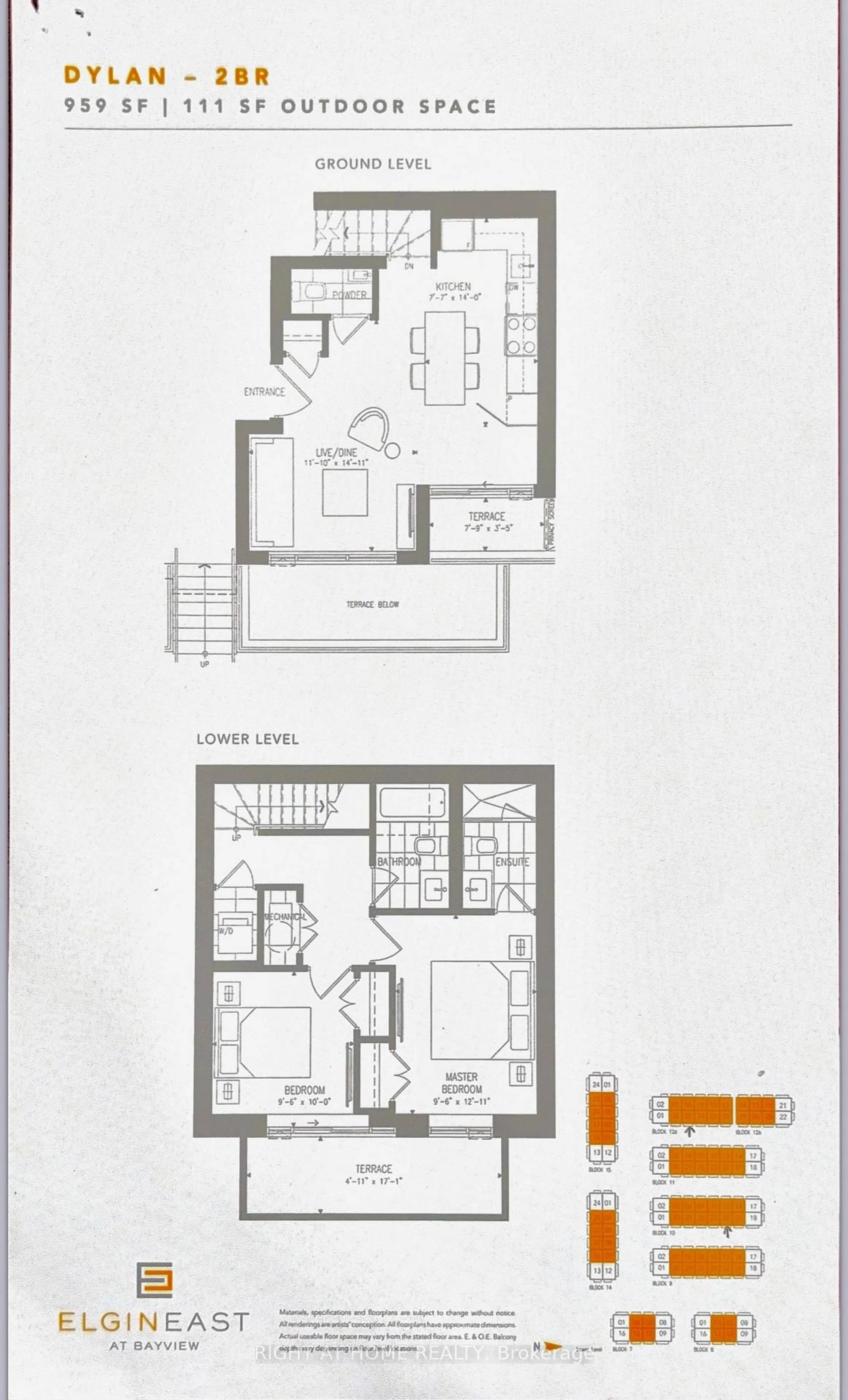 Floor plan for 14 David Eyer Rd #1022, Richmond Hill Ontario L4S 0N4