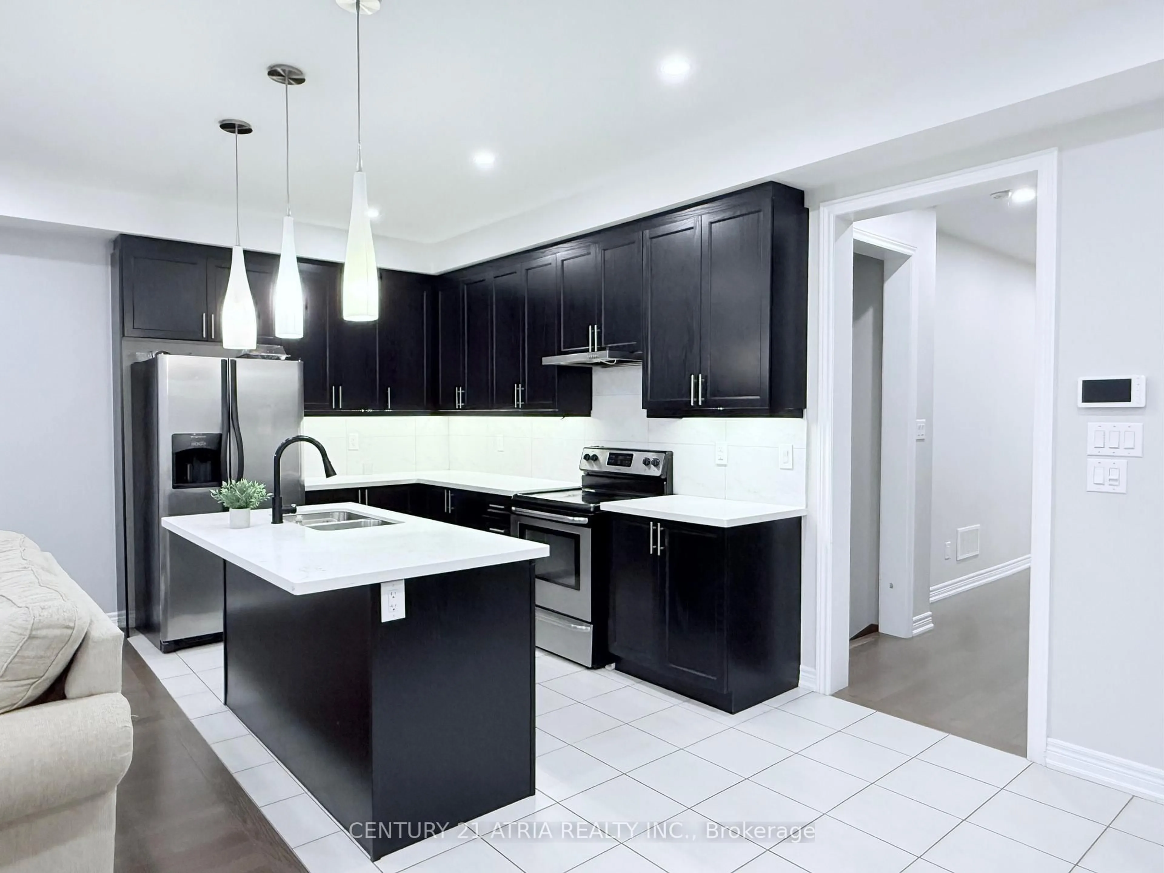 Contemporary kitchen, ceramic/tile floor for 52 Luzon Ave, Markham Ontario L6B 1N6