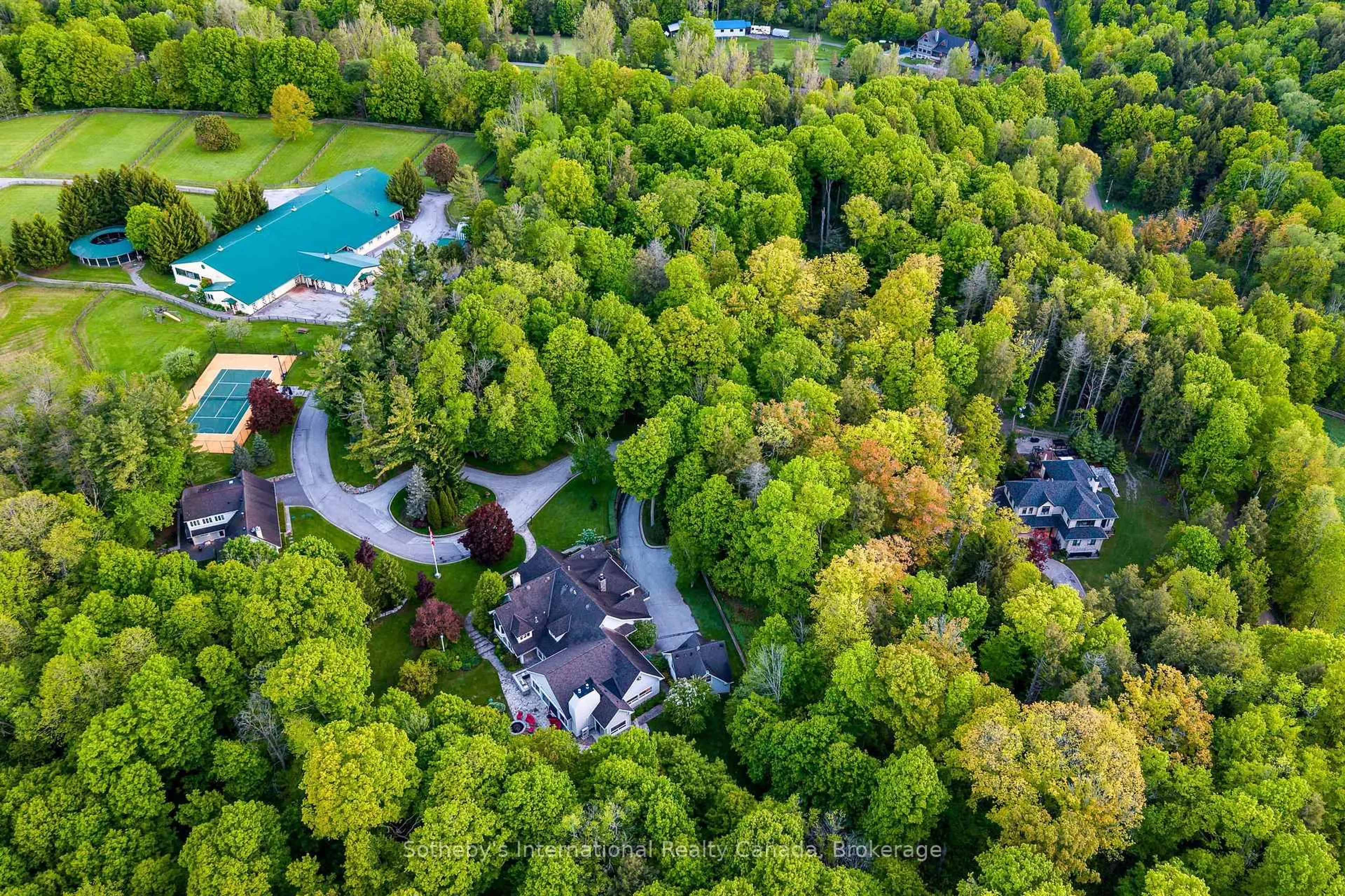 A pic from outside/outdoor area/front of a property/back of a property/a pic from drone, forest/trees view for 12800 8th Concession, King Ontario L7B 1K4