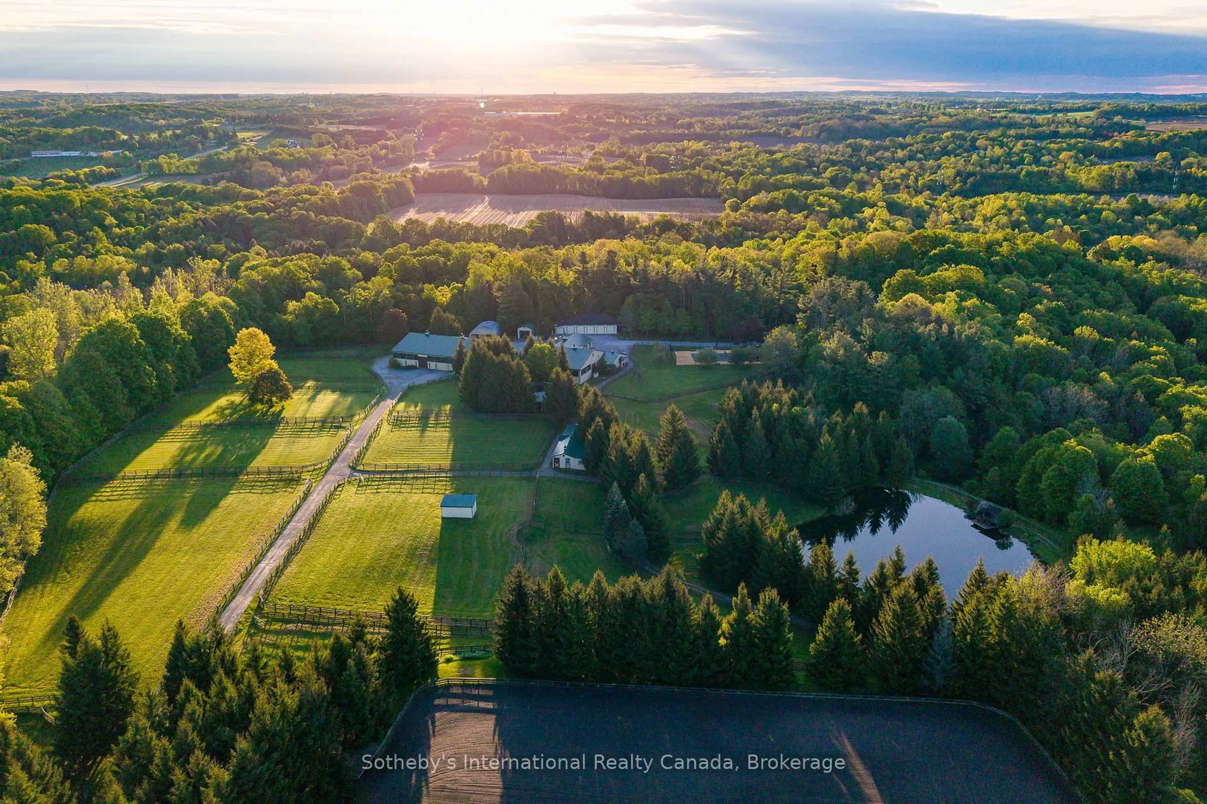 A pic from outside/outdoor area/front of a property/back of a property/a pic from drone, water/lake/river/ocean view for 12800 8th Concession, King Ontario L7B 1K4