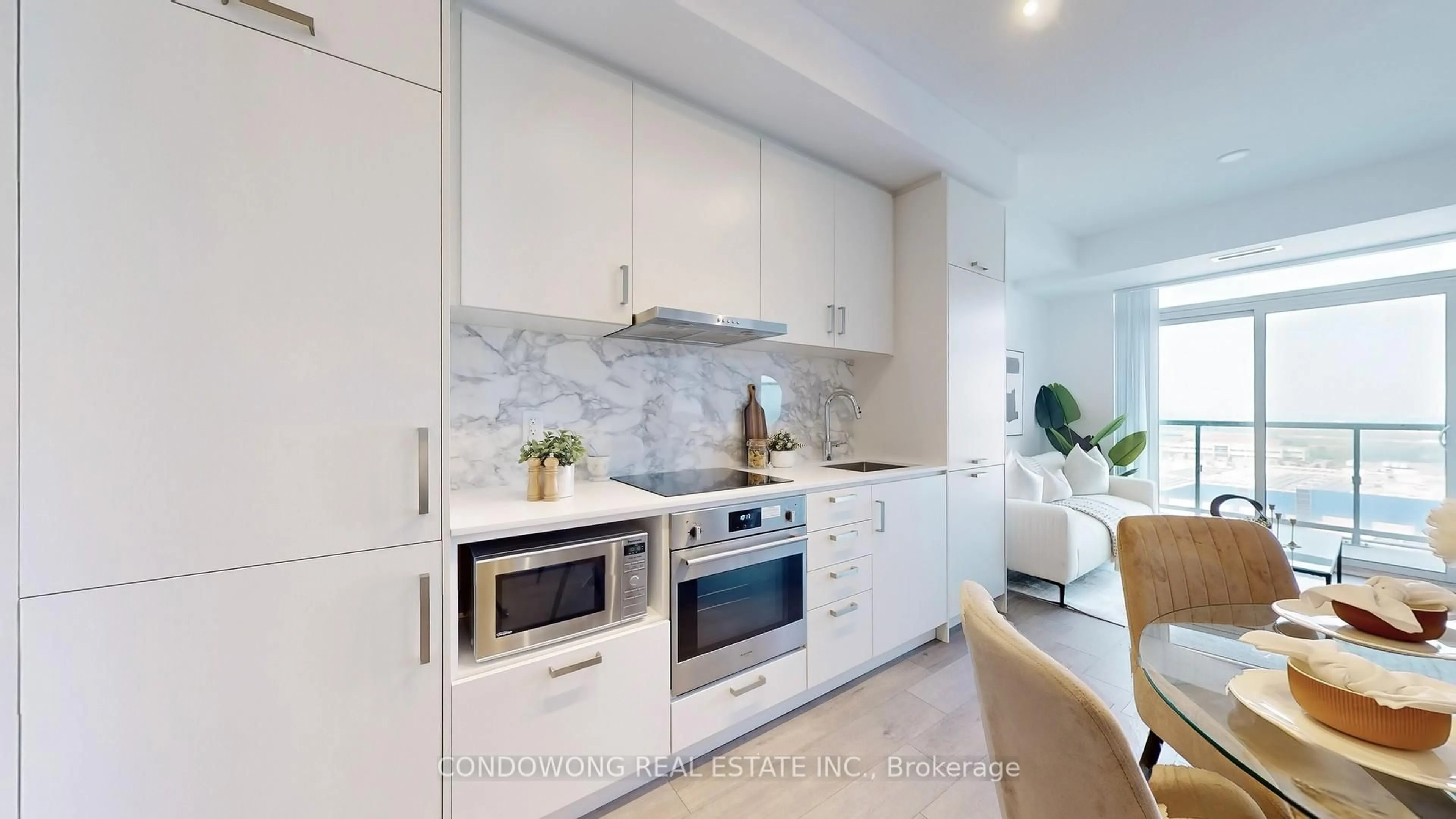 Contemporary kitchen, ceramic/tile floor for 60 Honeycrisp Cres #1105, Vaughan Ontario L4K 0N5