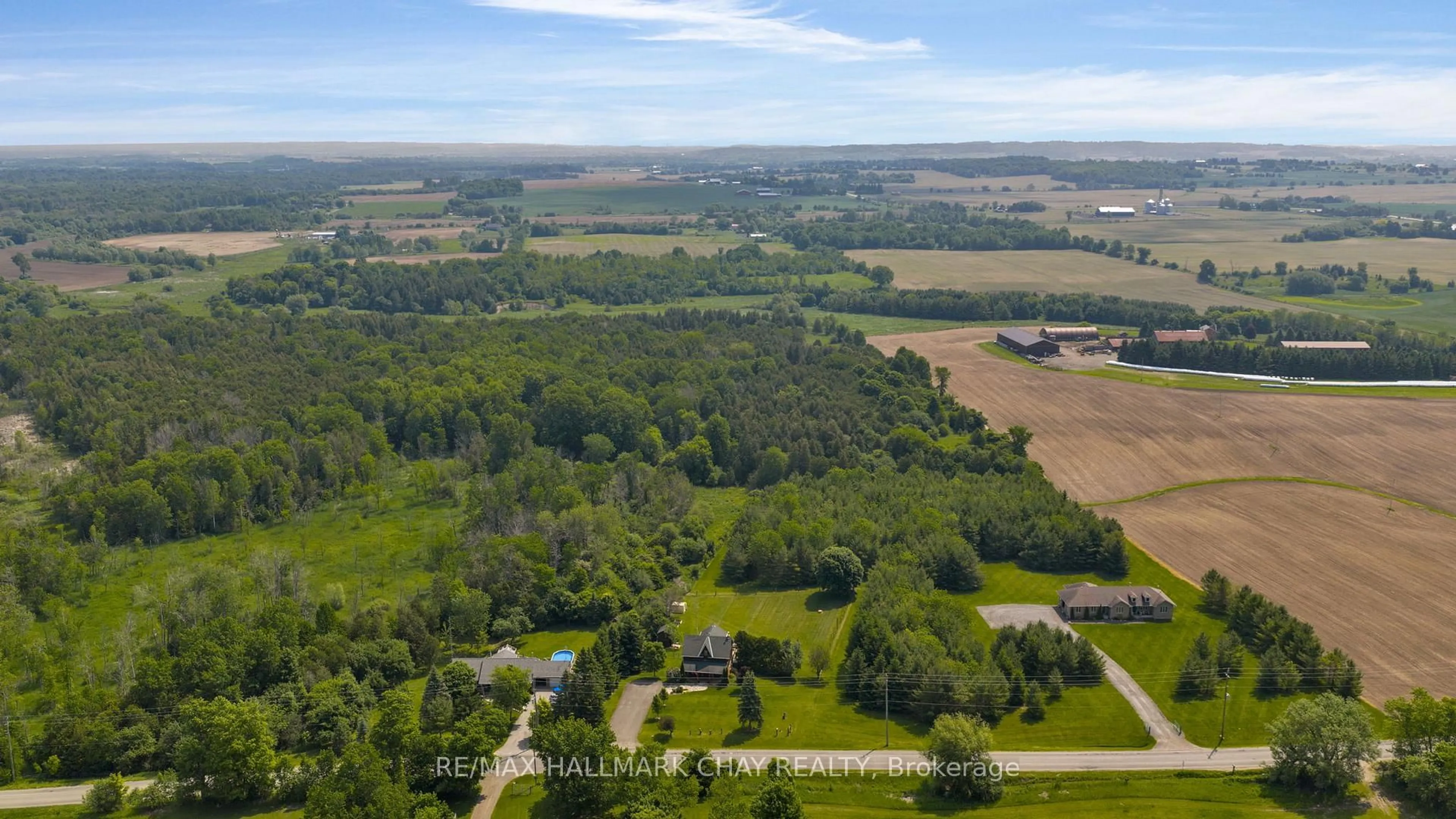 A pic from outside/outdoor area/front of a property/back of a property/a pic from drone, water/lake/river/ocean view for 3057 Concession Rd 7, Adjala-Tosorontio Ontario L0G 1L0