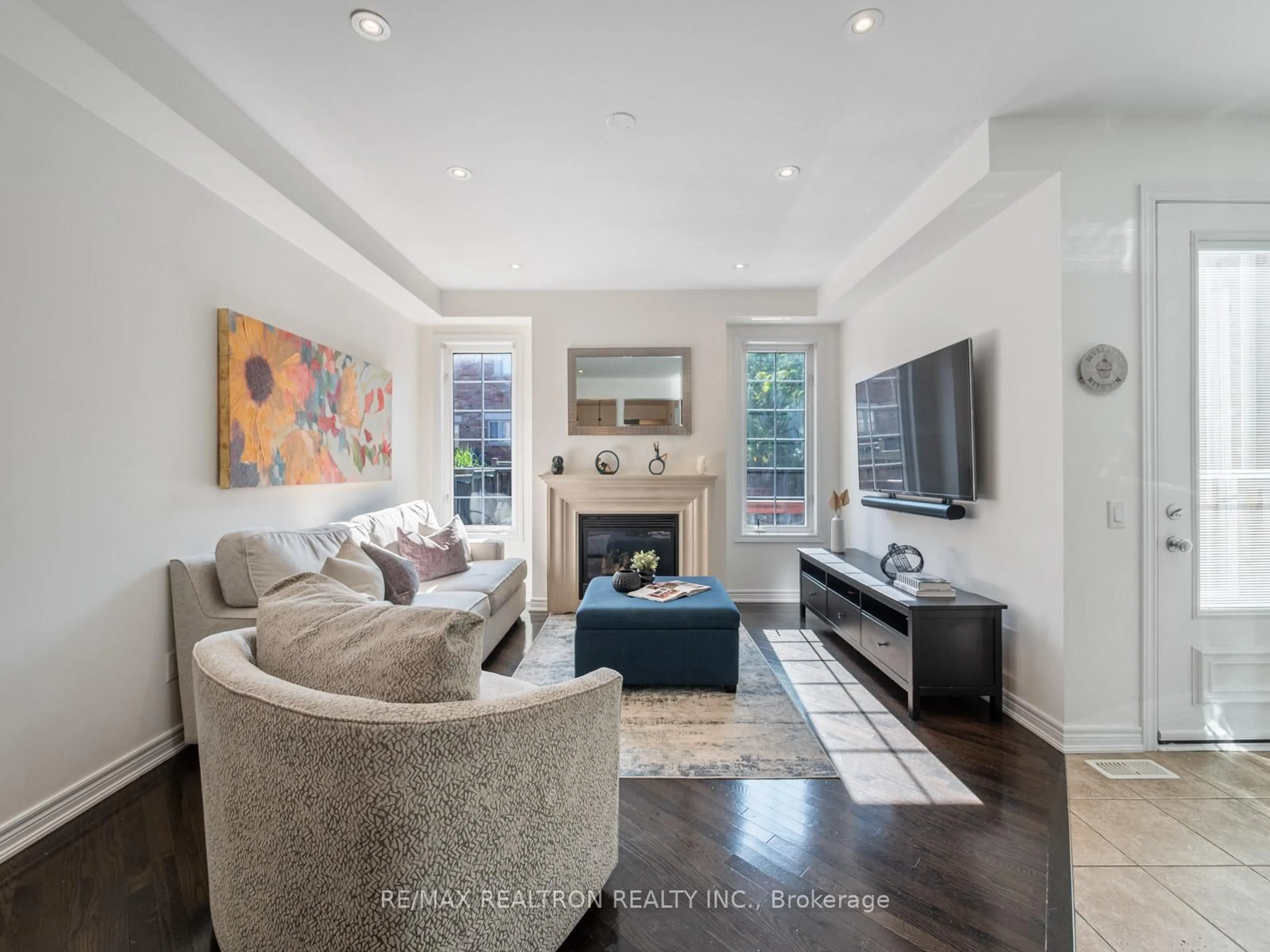 Living room with furniture, ceramic/tile floor for 448 Lady Nadia Dr, Vaughan Ontario L6A 4G3