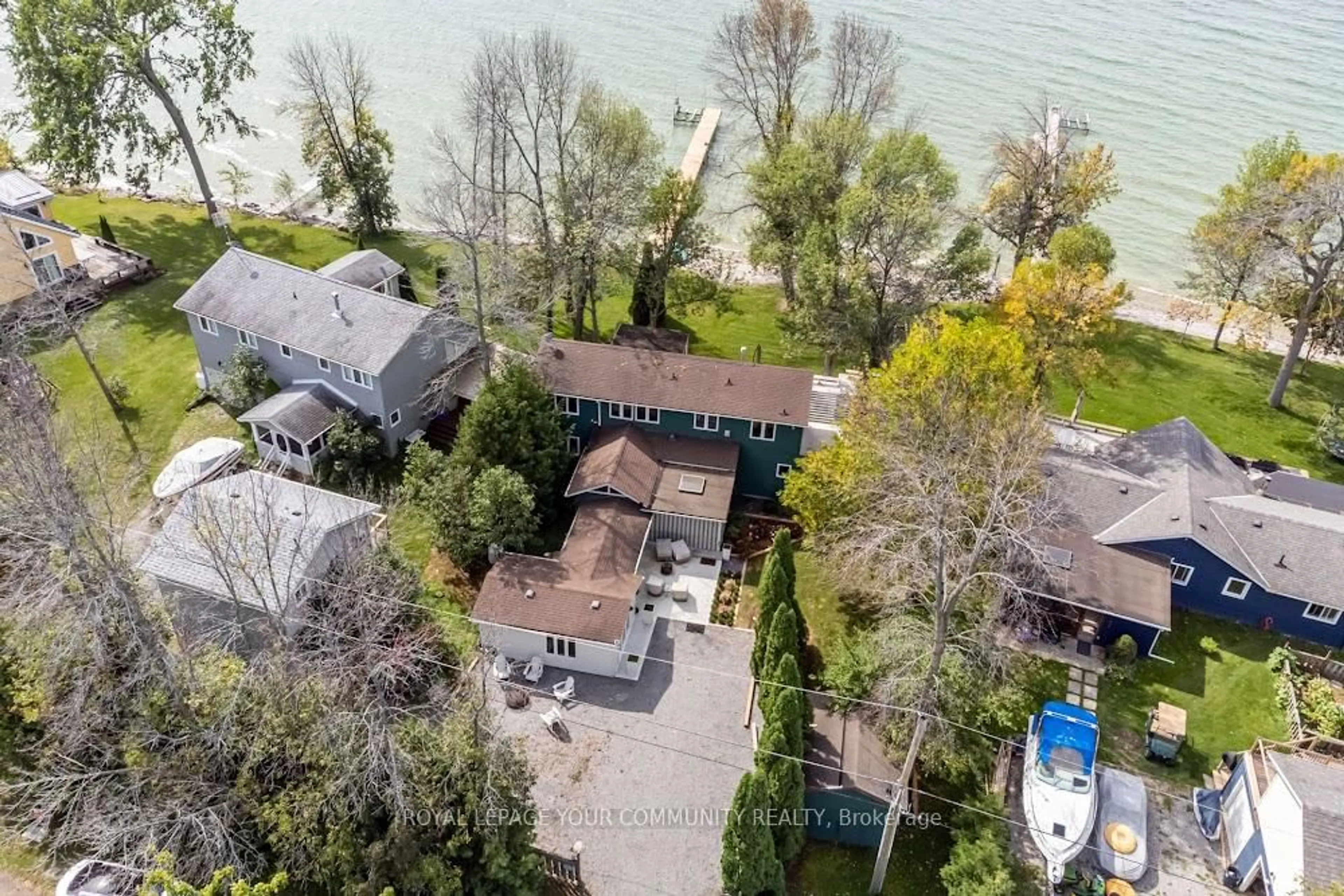 A pic from outside/outdoor area/front of a property/back of a property/a pic from drone, water/lake/river/ocean view for 537 Eagle Rd, Georgina Islands Ontario L0E 1R0