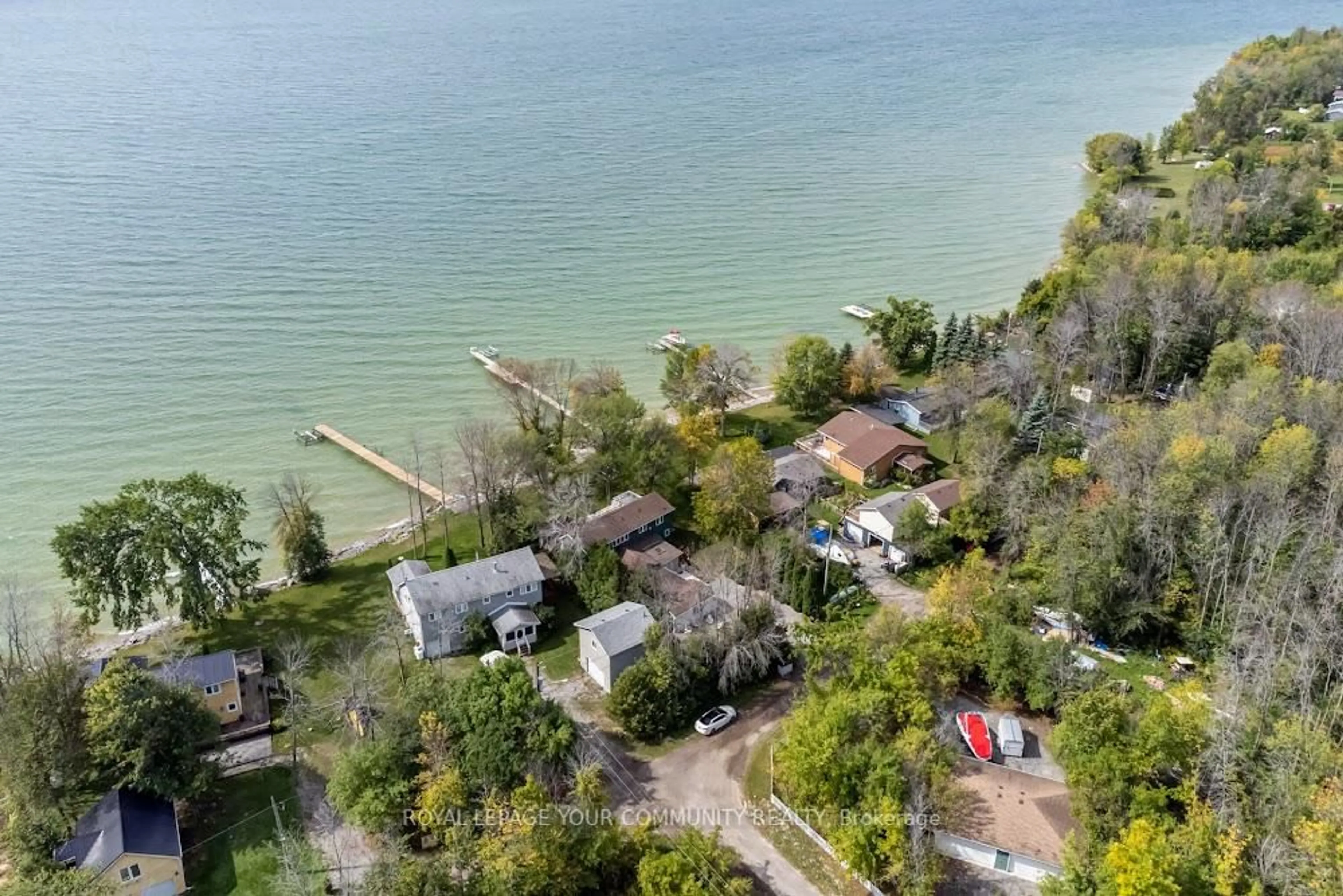A pic from outside/outdoor area/front of a property/back of a property/a pic from drone, water/lake/river/ocean view for 537 Eagle Rd, Georgina Islands Ontario L0E 1R0