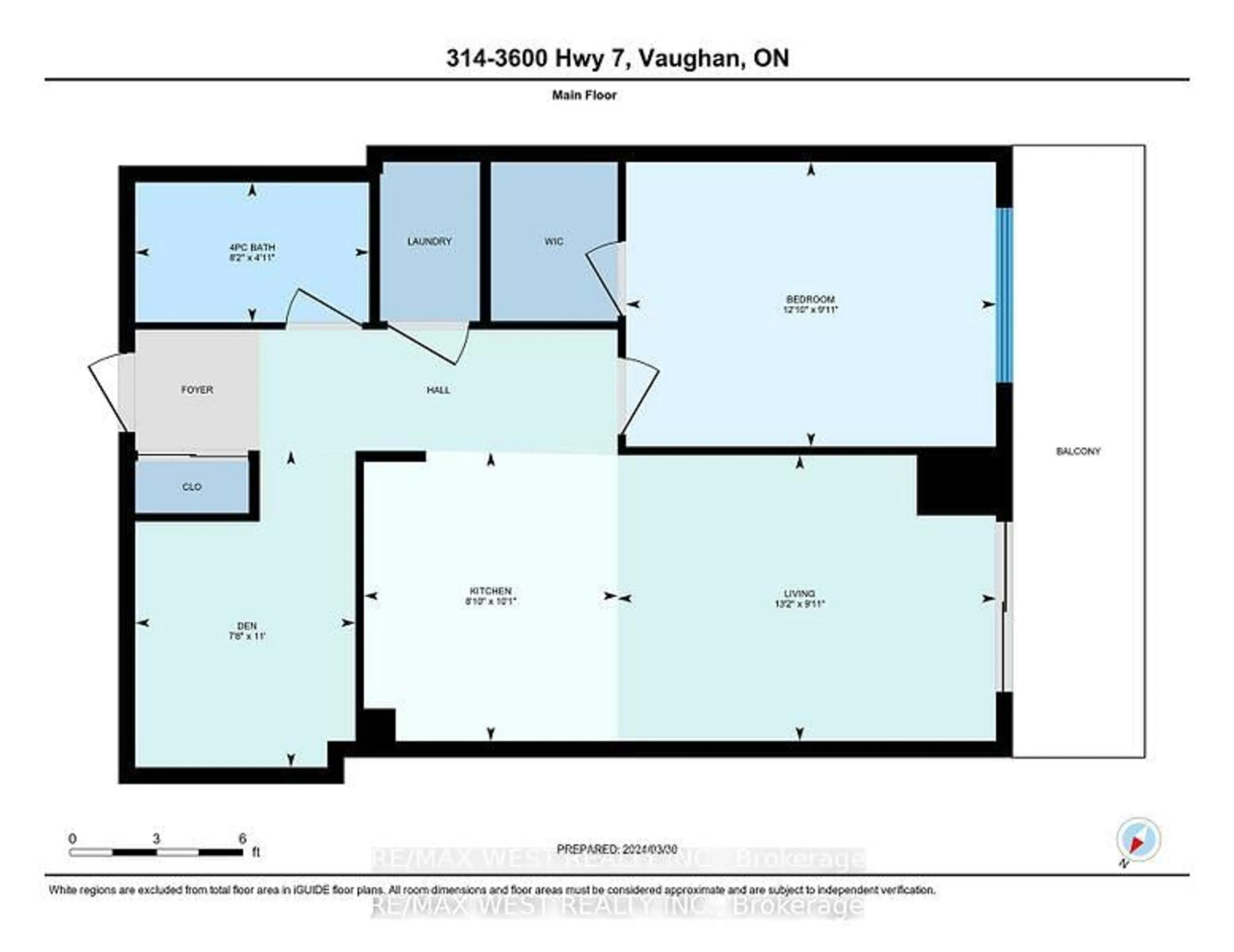 Floor plan for 3600 Highway 7 Rd #314, Vaughan Ontario L4L 0G7