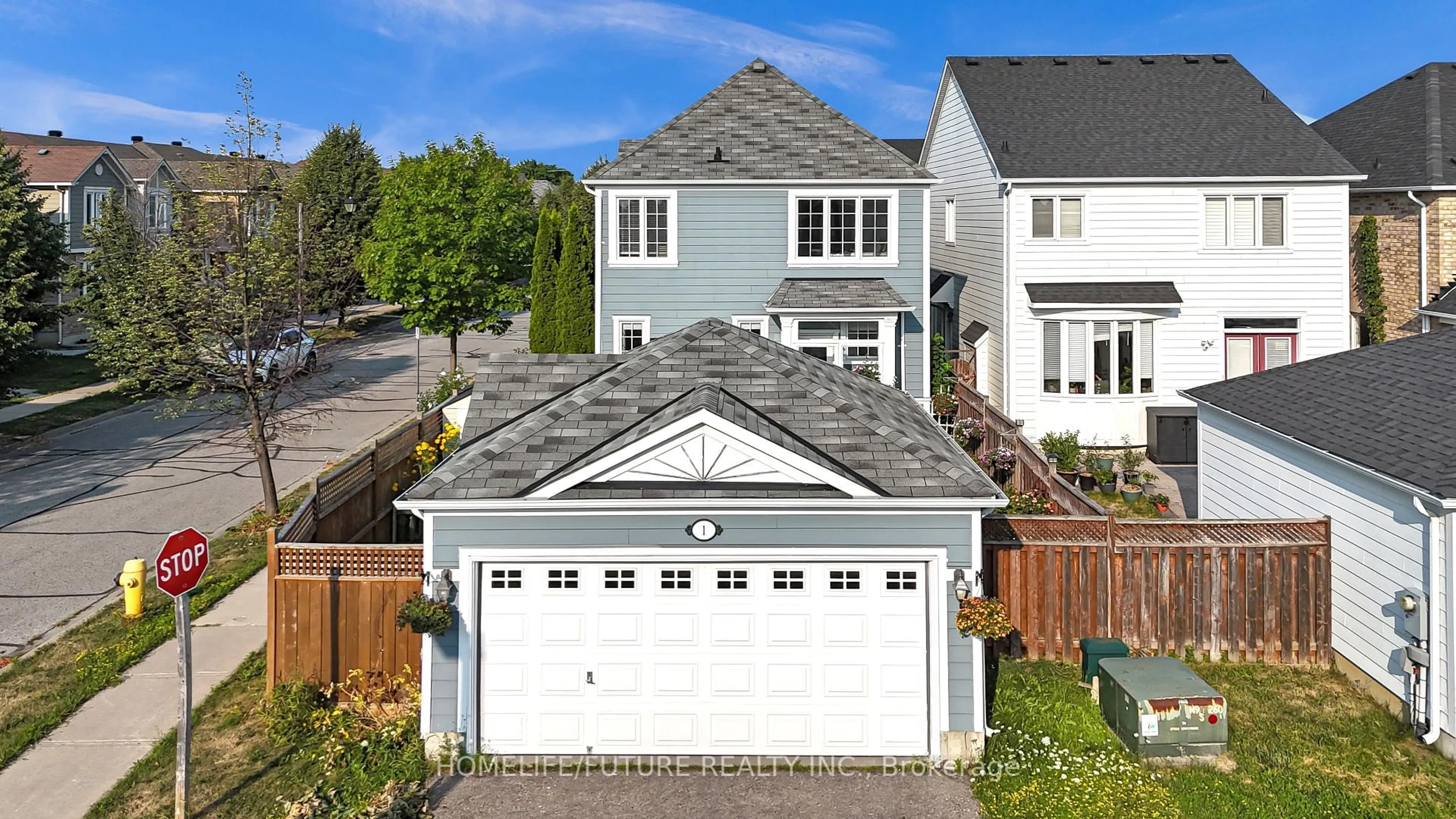 A pic from outside/outdoor area/front of a property/back of a property/a pic from drone, street for 1 Capogna St, Markham Ontario L6B 0H5
