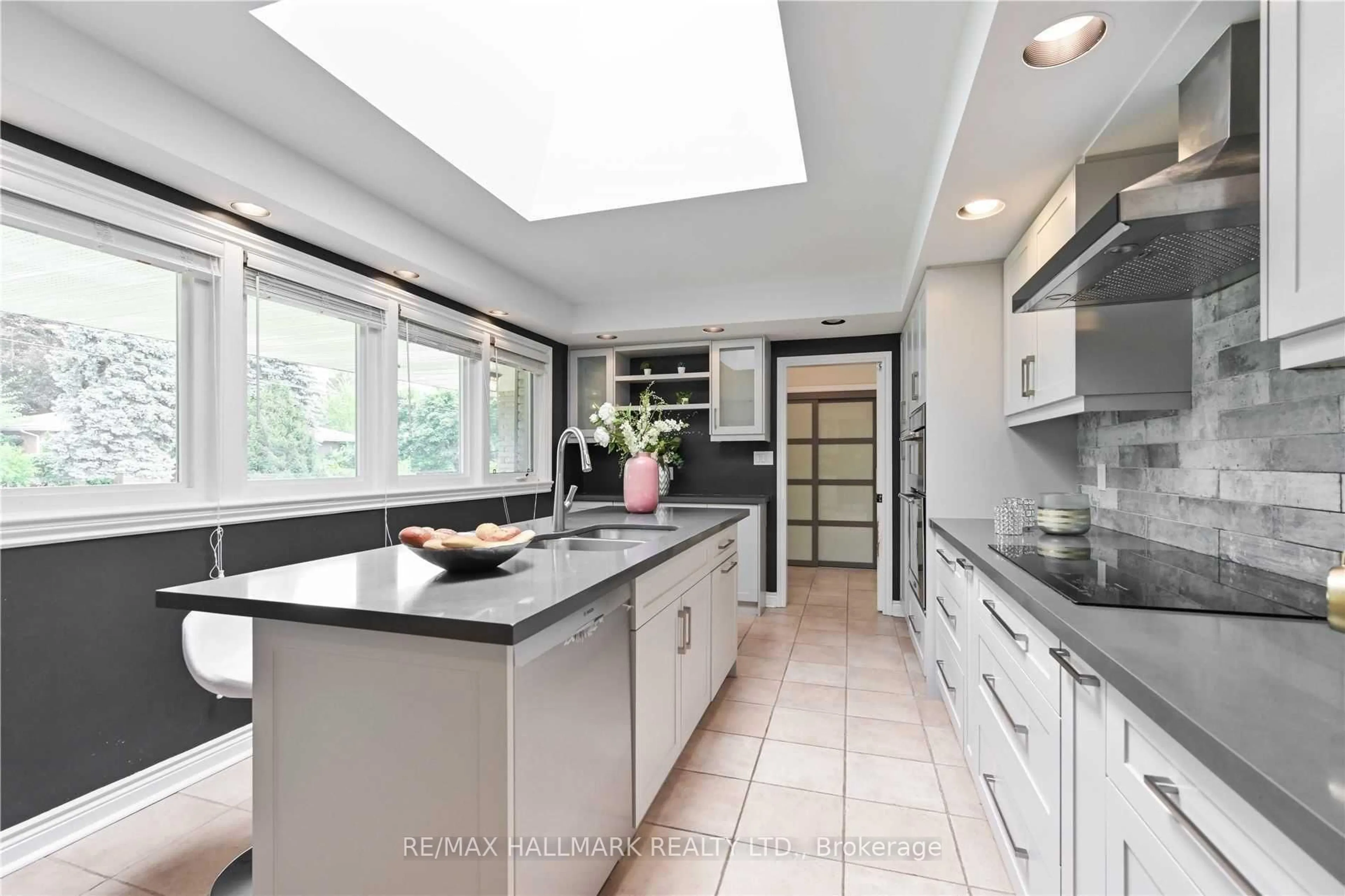 Contemporary kitchen, ceramic/tile floor for 16 Cavalier Cres, Vaughan Ontario L4J 1K5