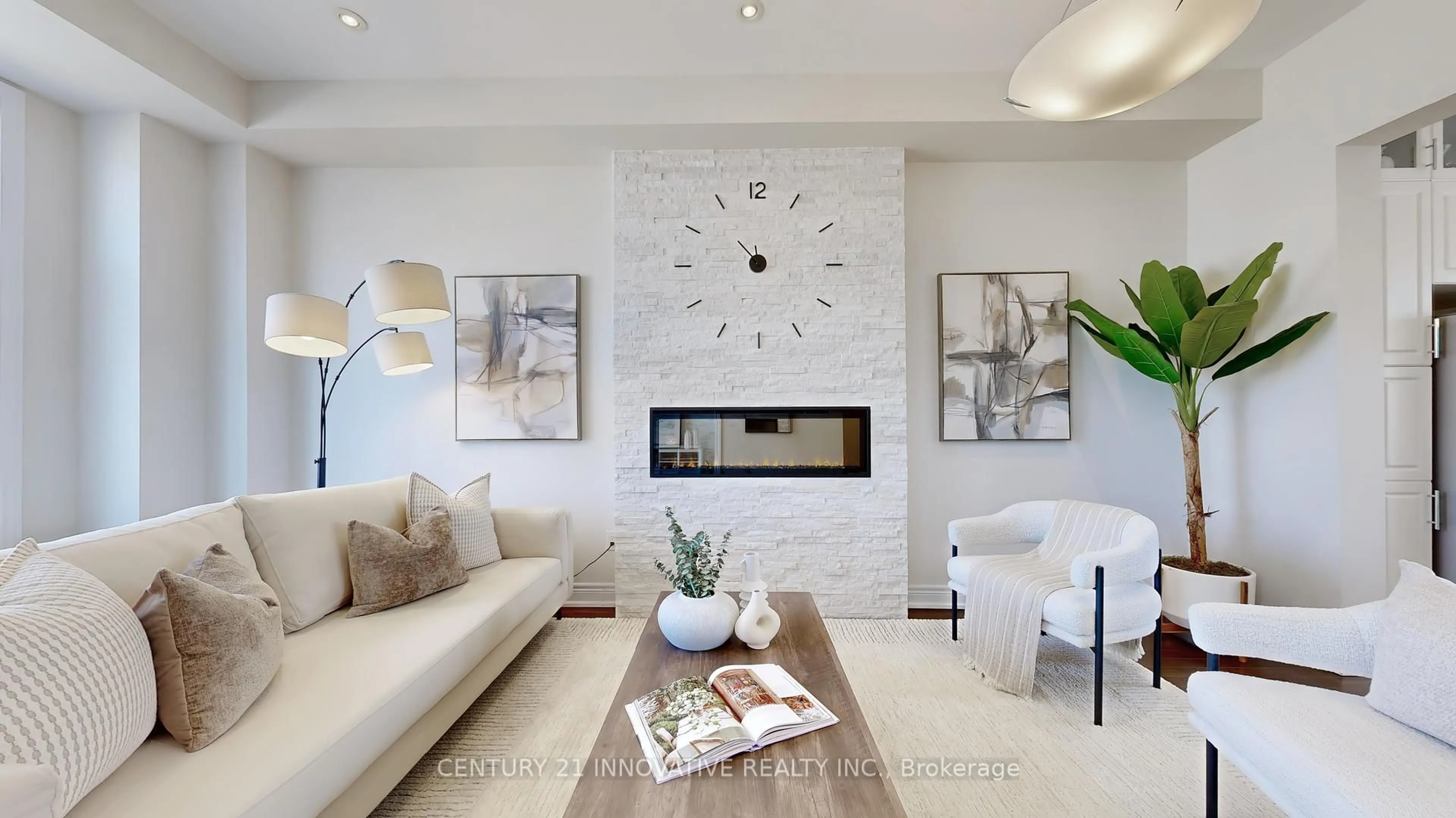 Living room with furniture, ceramic/tile floor for 577 Marc Santi Blvd, Vaughan Ontario L6A 4C9
