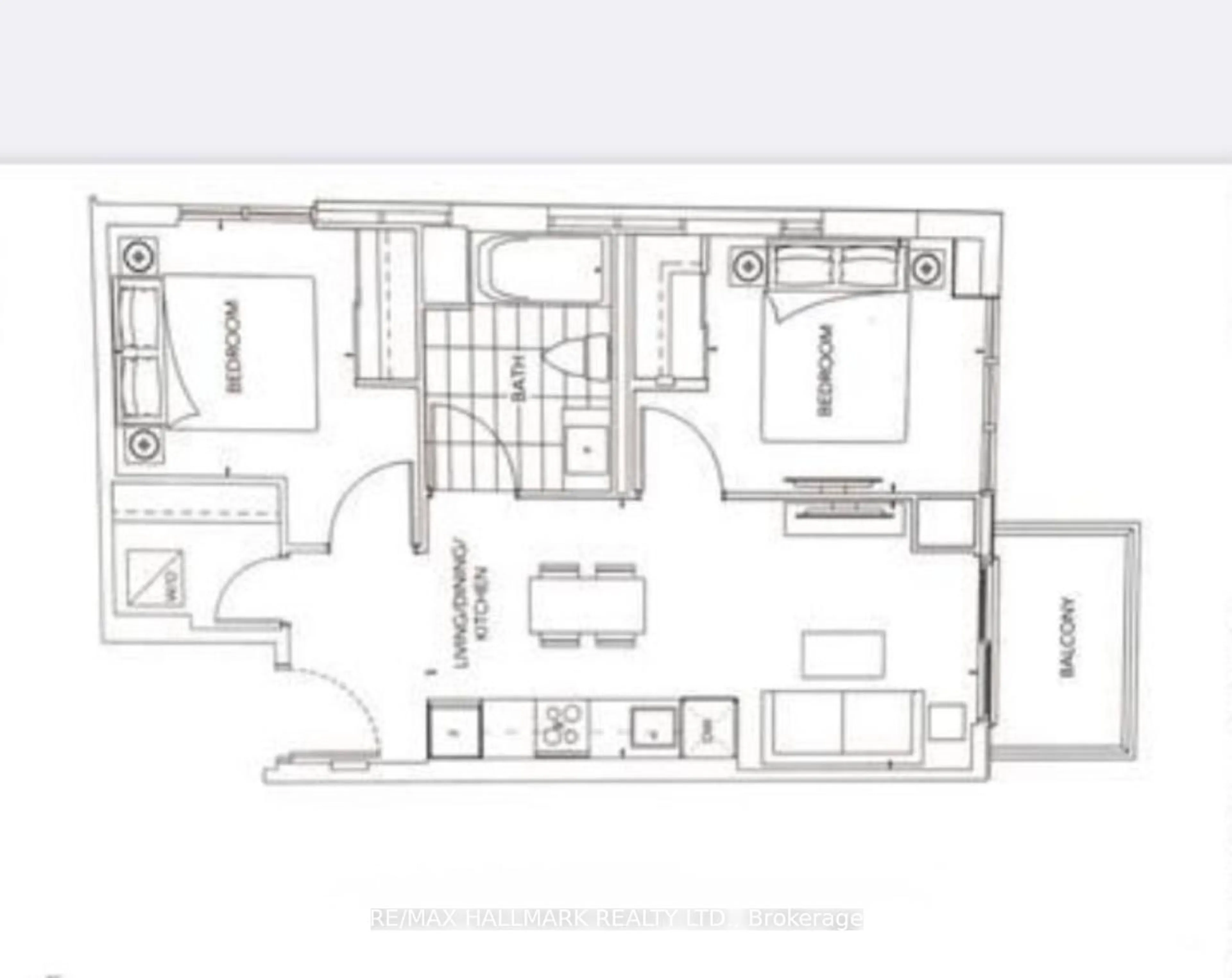 Floor plan for 60 Honeycrisp Cres #820, Vaughan Ontario L4K 0N5