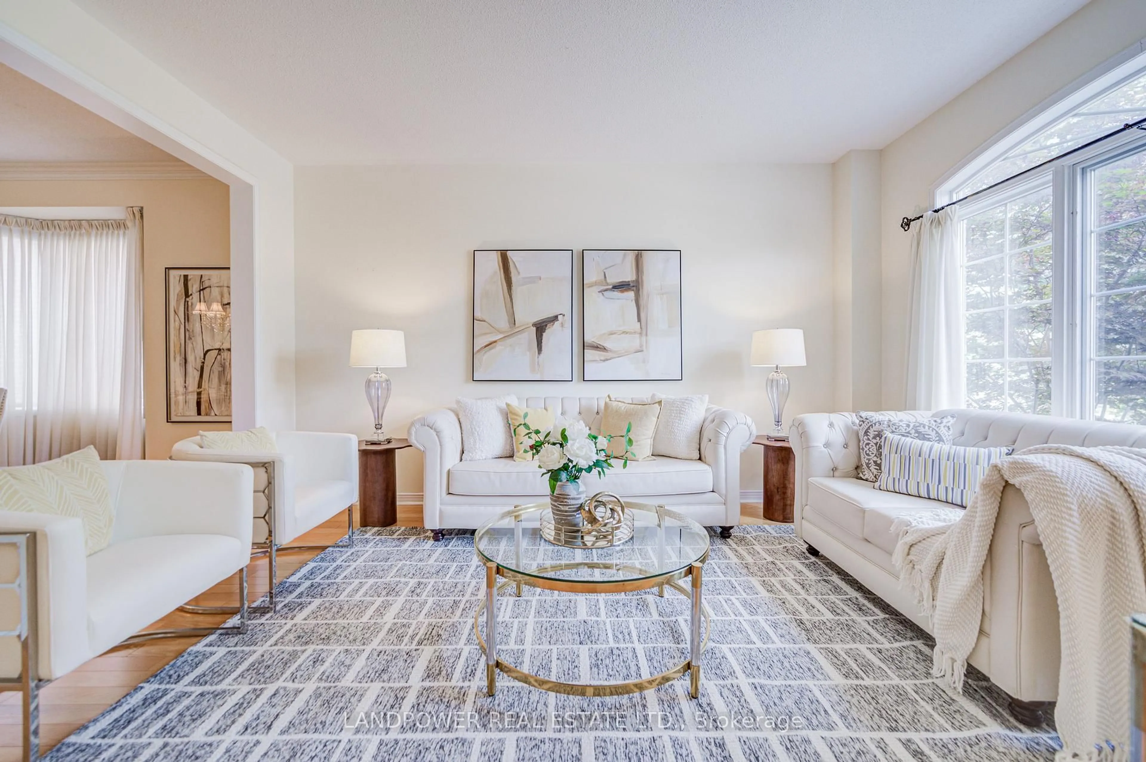 Living room with furniture, carpet floor for 77 Burndenford Cres, Markham Ontario L3P 7S9