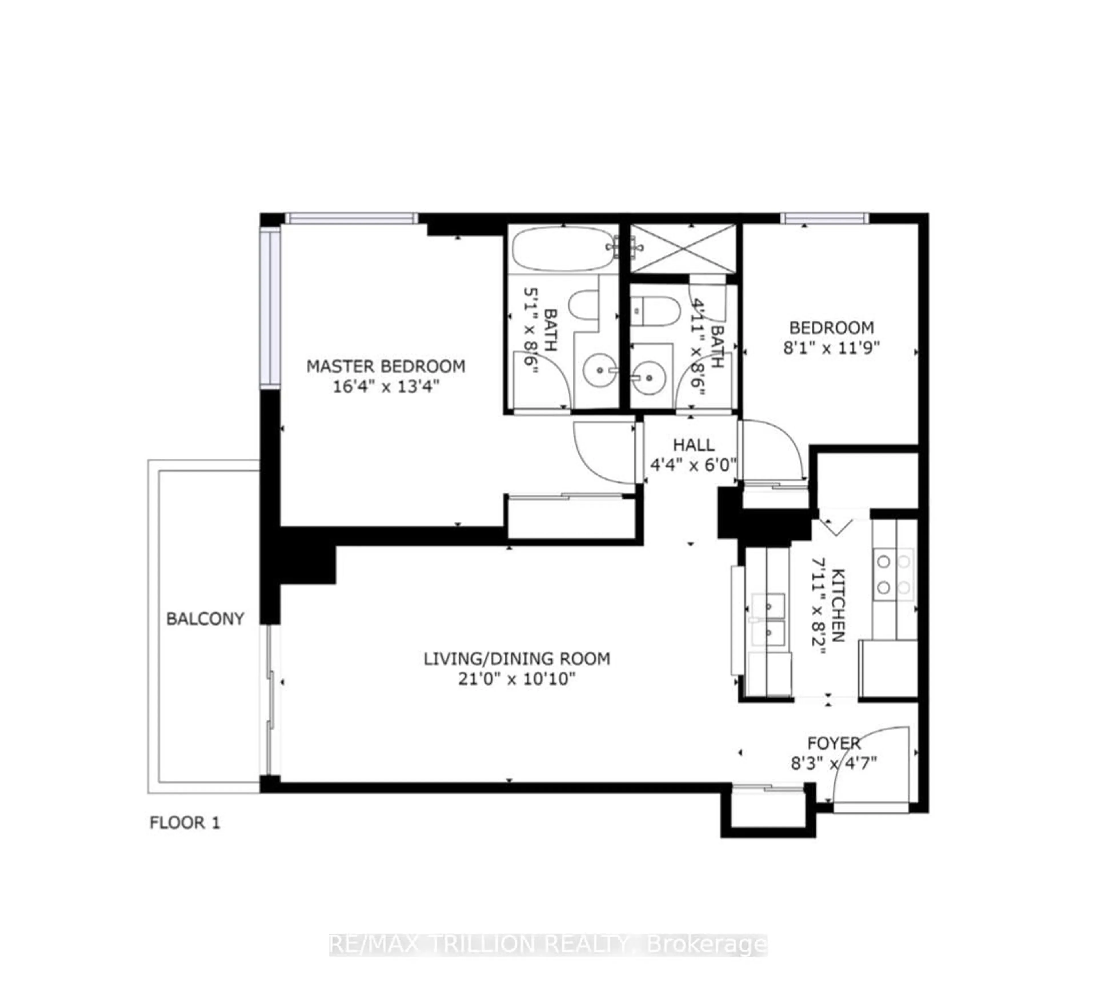 Floor plan for 399 South Park Rd #1009, Markham Ontario L3T 7W6