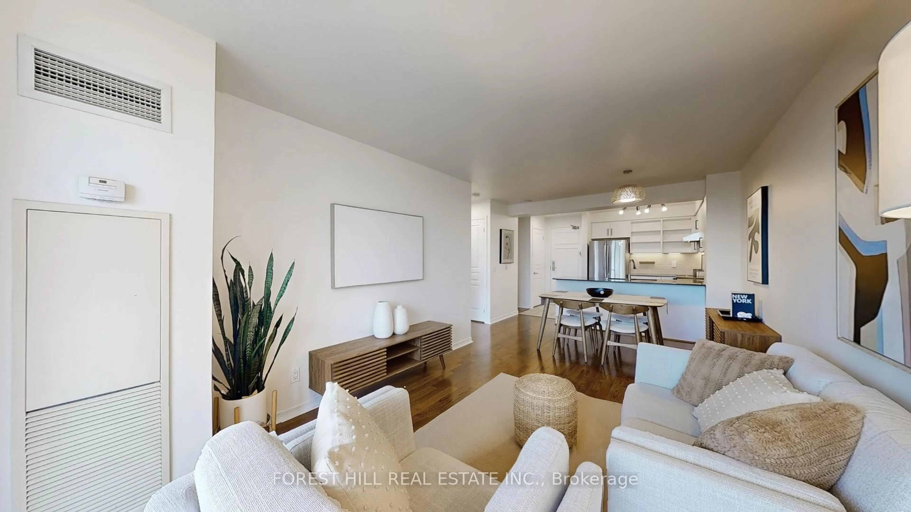 Living room with furniture, wood/laminate floor for 350 Red Maple Rd #417, Richmond Hill Ontario L4C 0T5