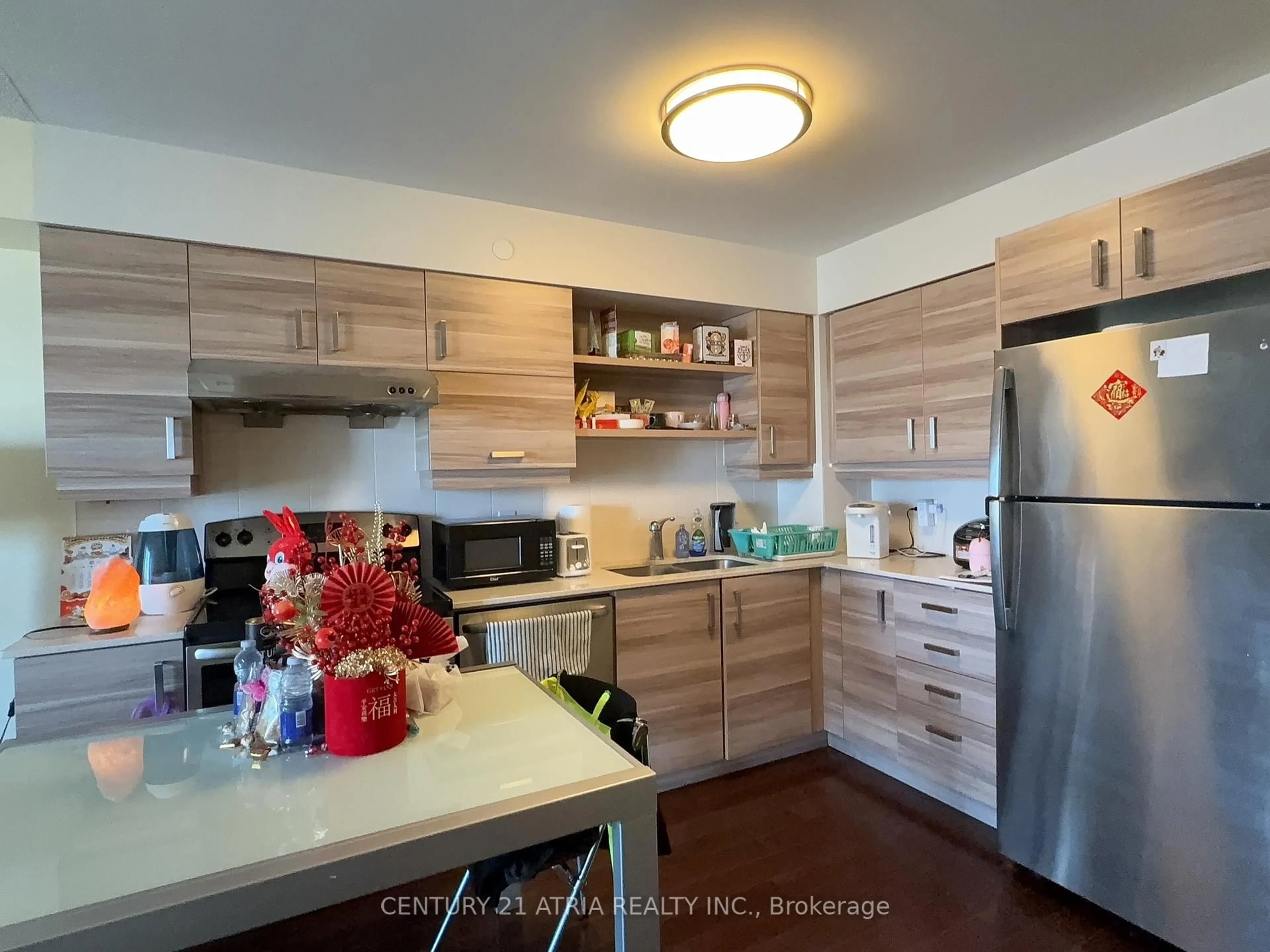 Open concept kitchen, wood/laminate floor for 8200 Birchmount Rd #519, Markham Ontario L3R 5M6