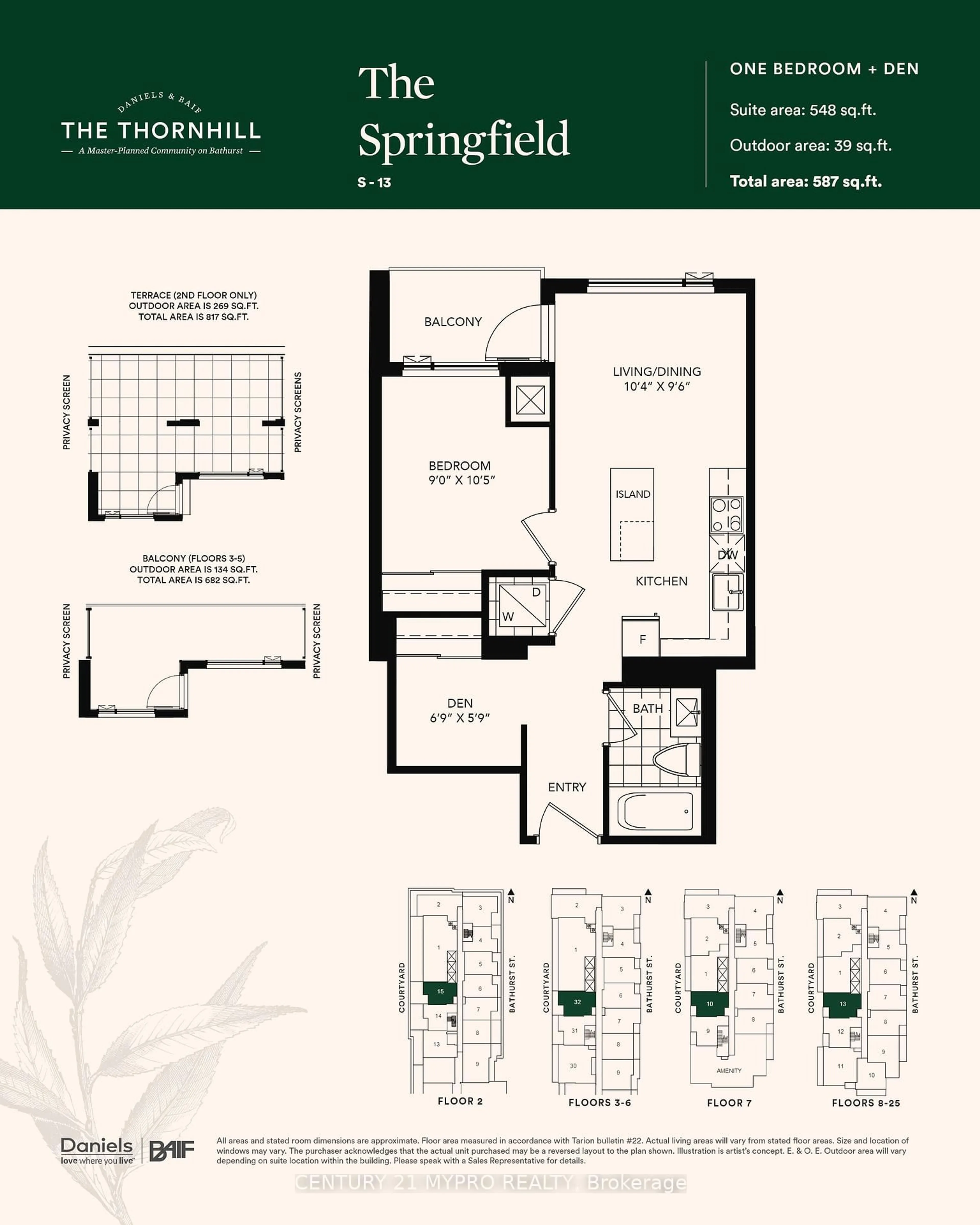 Floor plan for 7950 Bathurst St #1913, Vaughan Ontario L4J 0L4