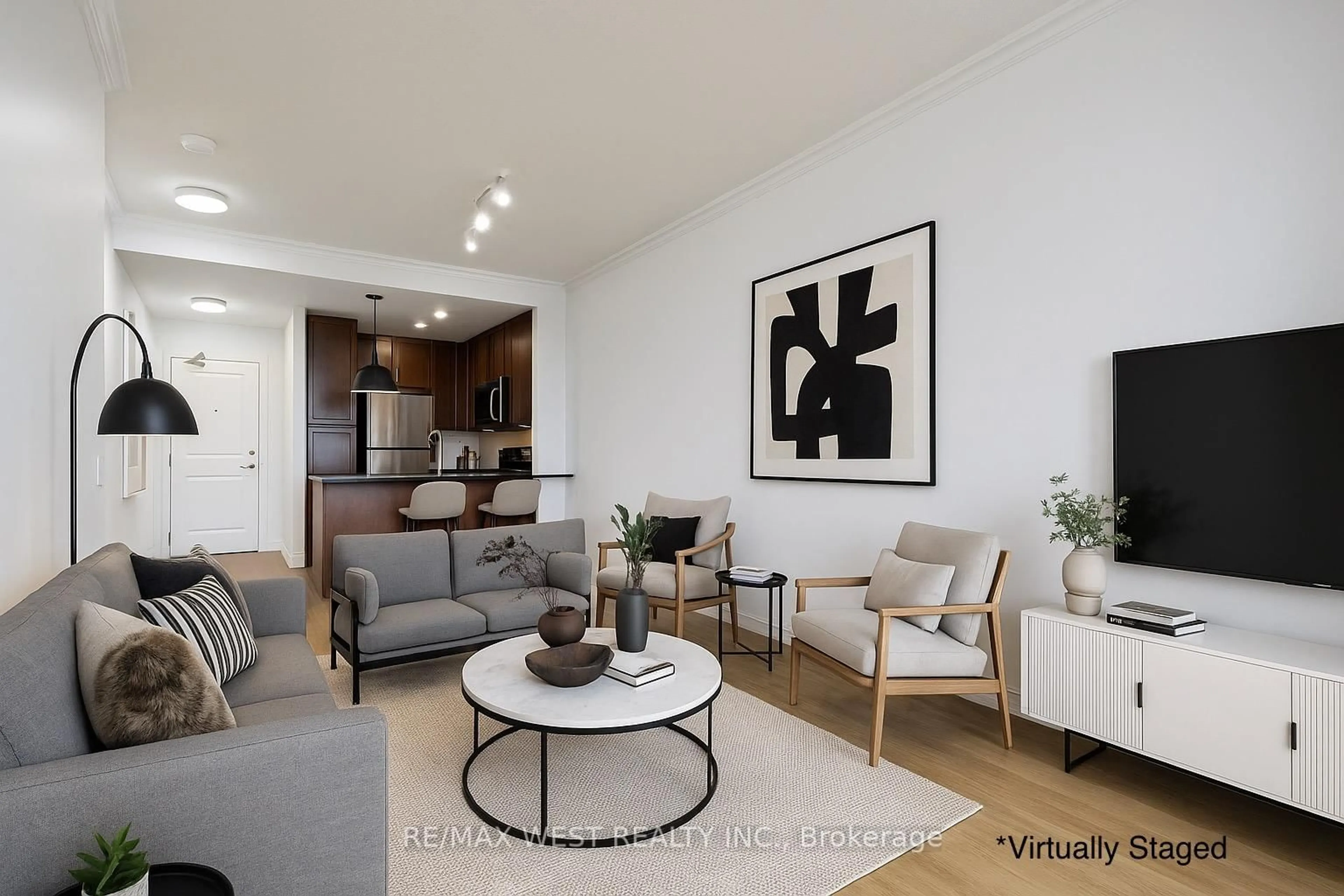 Living room with furniture, unknown for 9235 Jane St #1404, Vaughan Ontario L6A 0J8