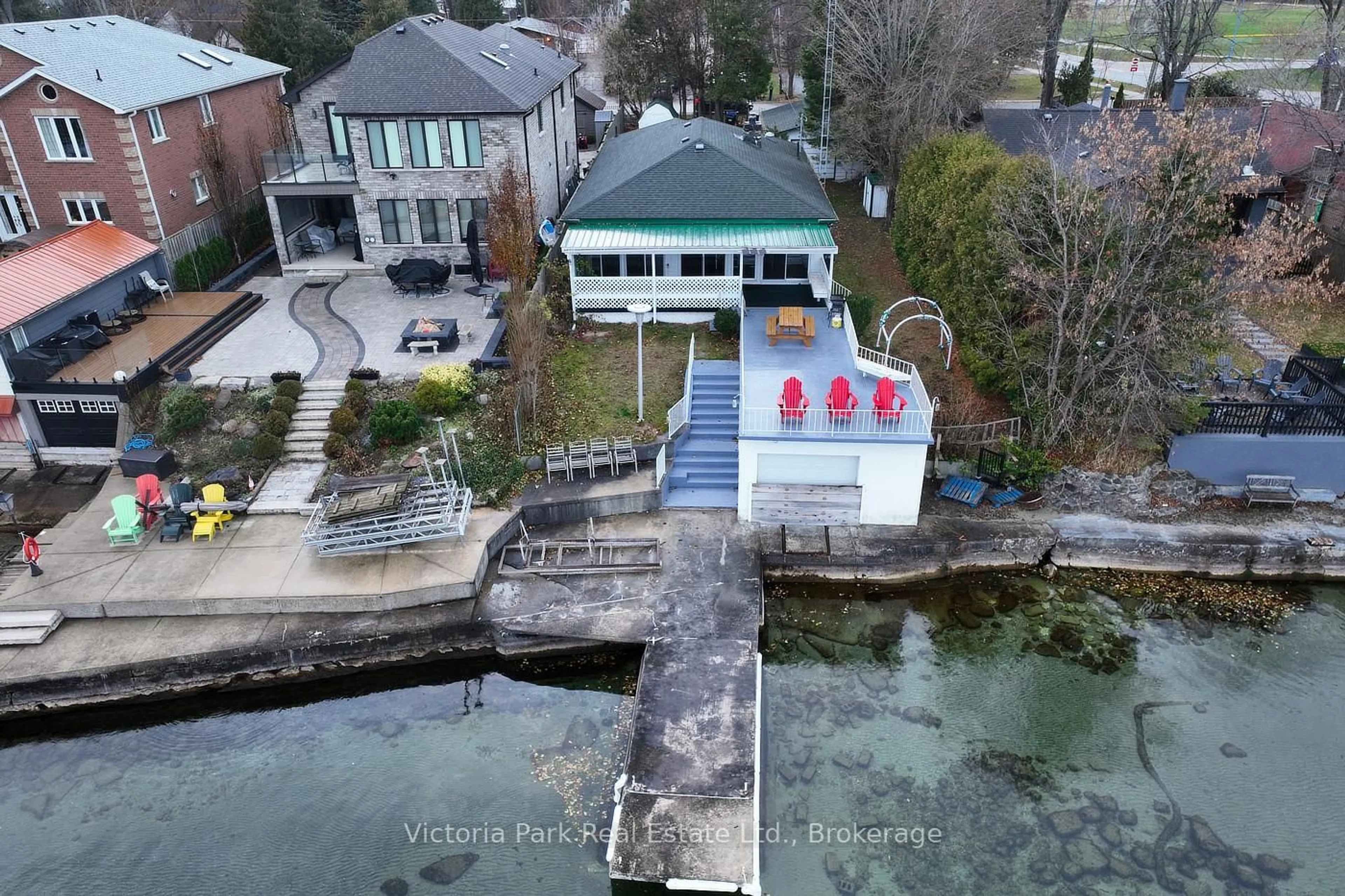 A pic from outside/outdoor area/front of a property/back of a property/a pic from drone, water/lake/river/ocean view for 629 Lakelands Ave, Innisfil Ontario L9S 4E5