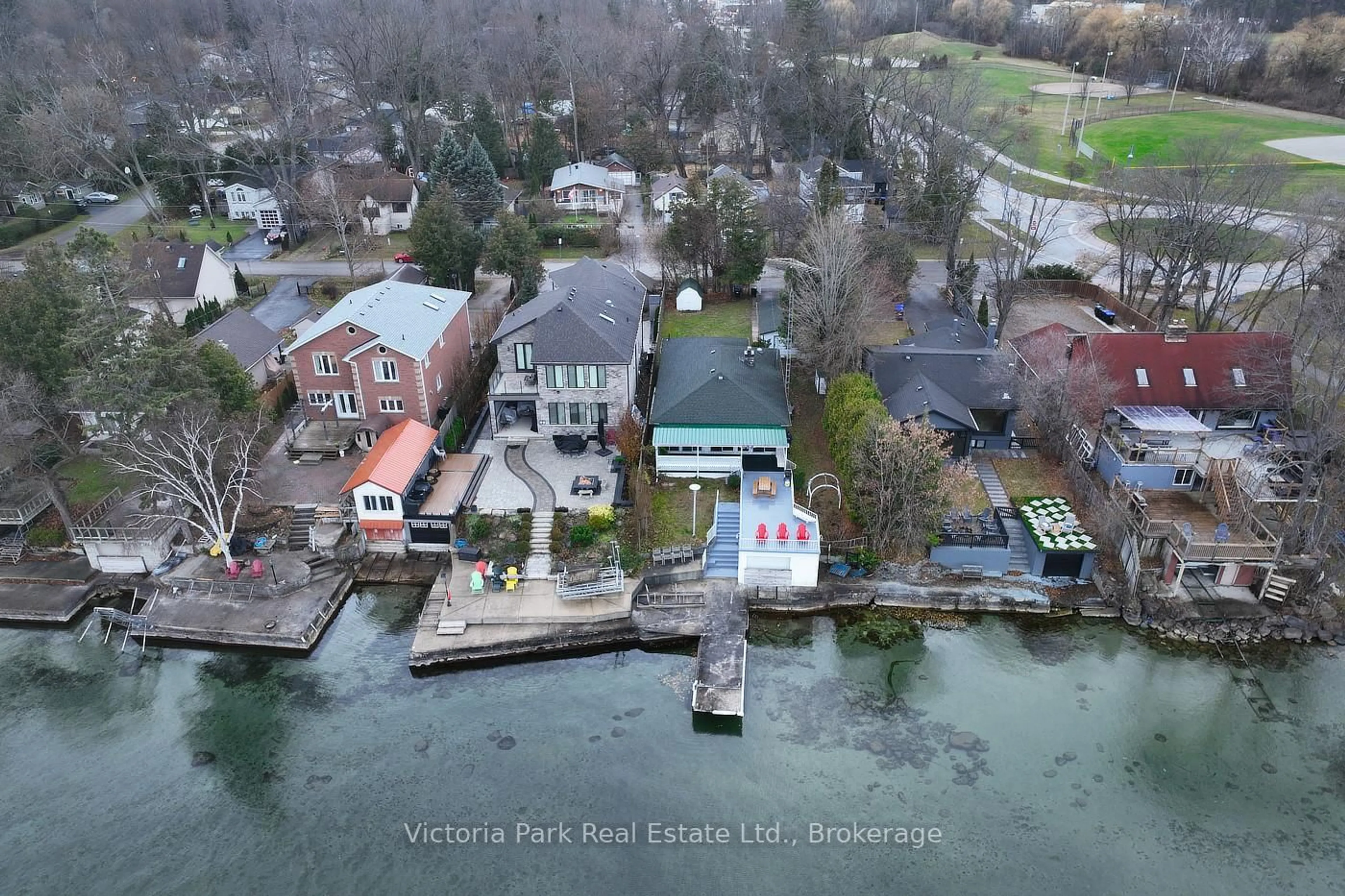 A pic from outside/outdoor area/front of a property/back of a property/a pic from drone, water/lake/river/ocean view for 629 Lakelands Ave, Innisfil Ontario L9S 4E5