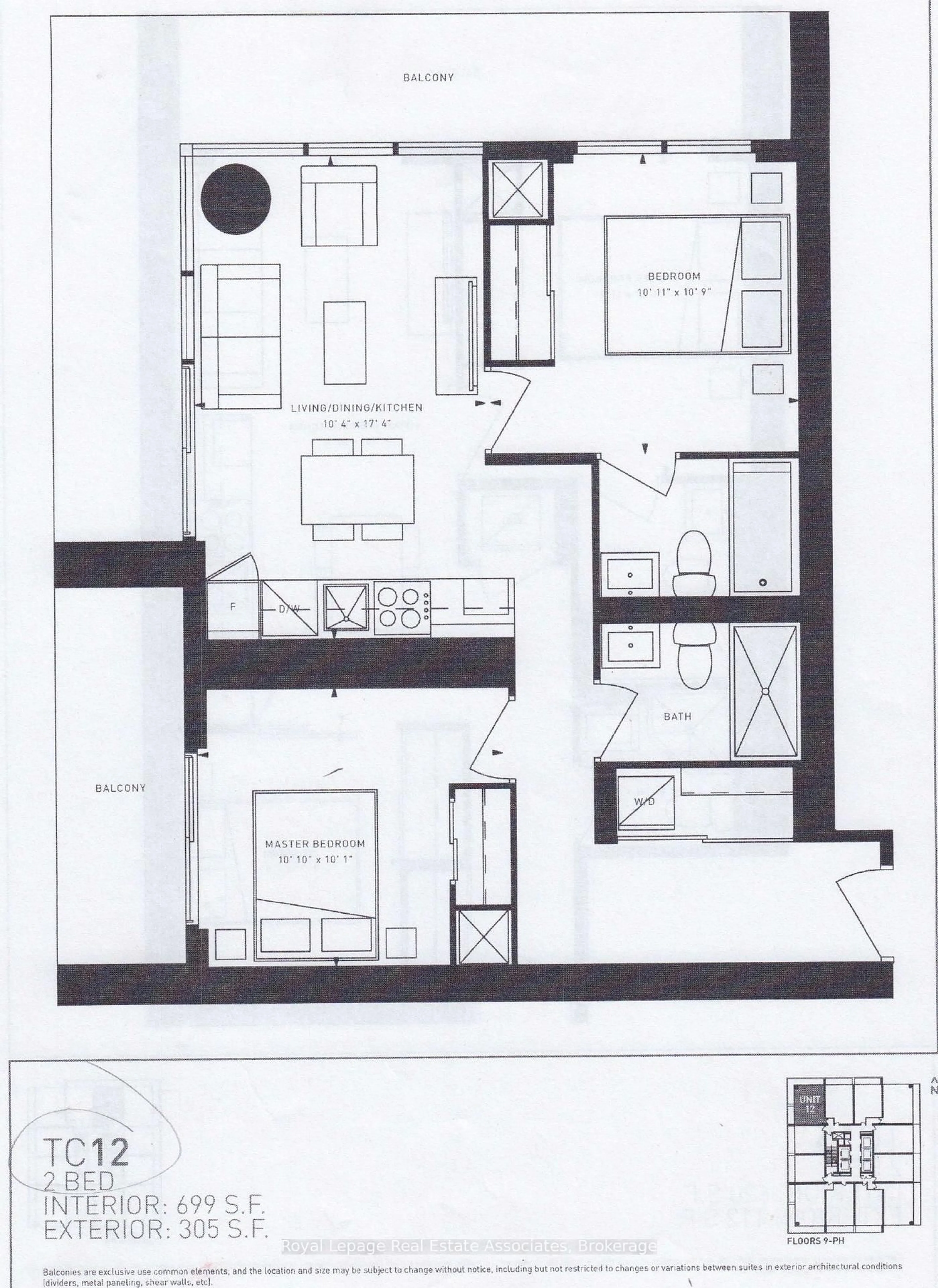 Floor plan for 950 Portage Pkwy #6112, Vaughan Ontario L4K 0J6