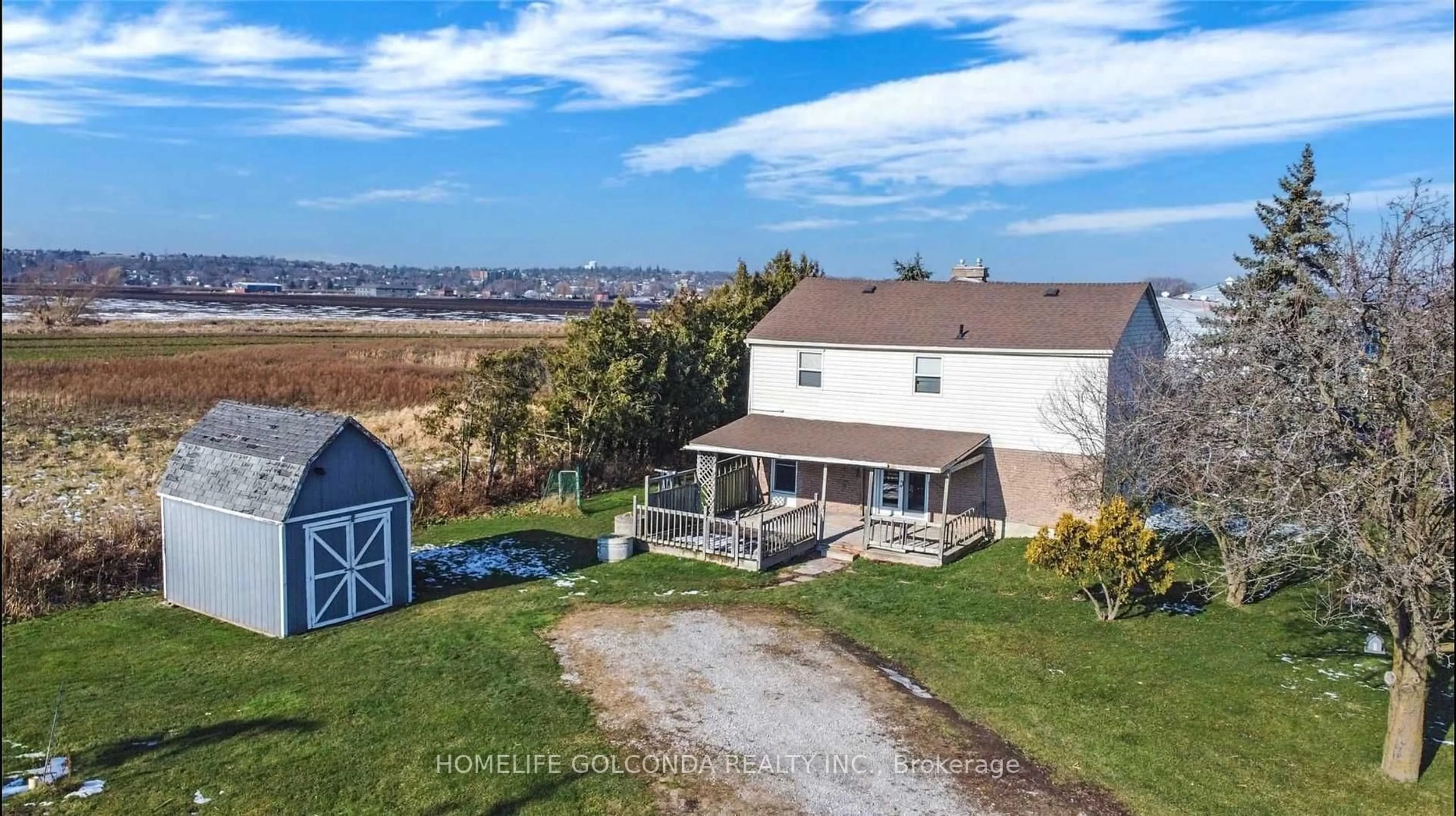 A pic from outside/outdoor area/front of a property/back of a property/a pic from drone, water/lake/river/ocean view for 19880 Dufferin St, King Ontario L3Y 4V9