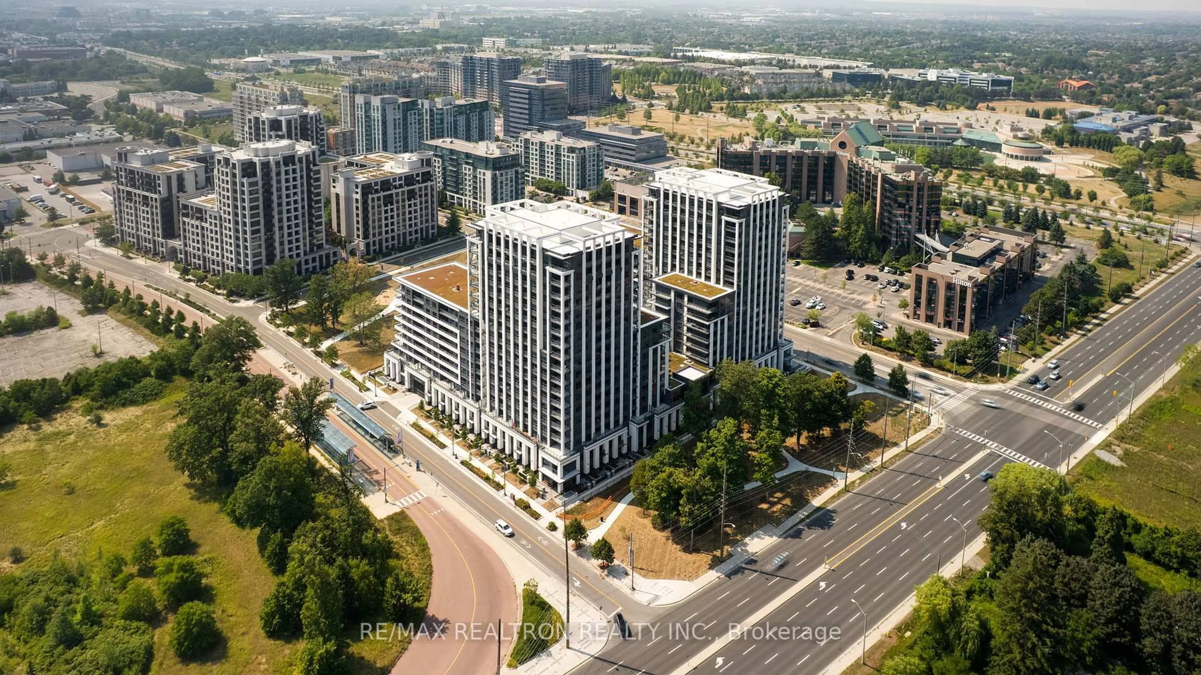 A pic from outside/outdoor area/front of a property/back of a property/a pic from drone, city buildings view from balcony for 9 Clegg Rd #815, Markham Ontario L6G 0B2