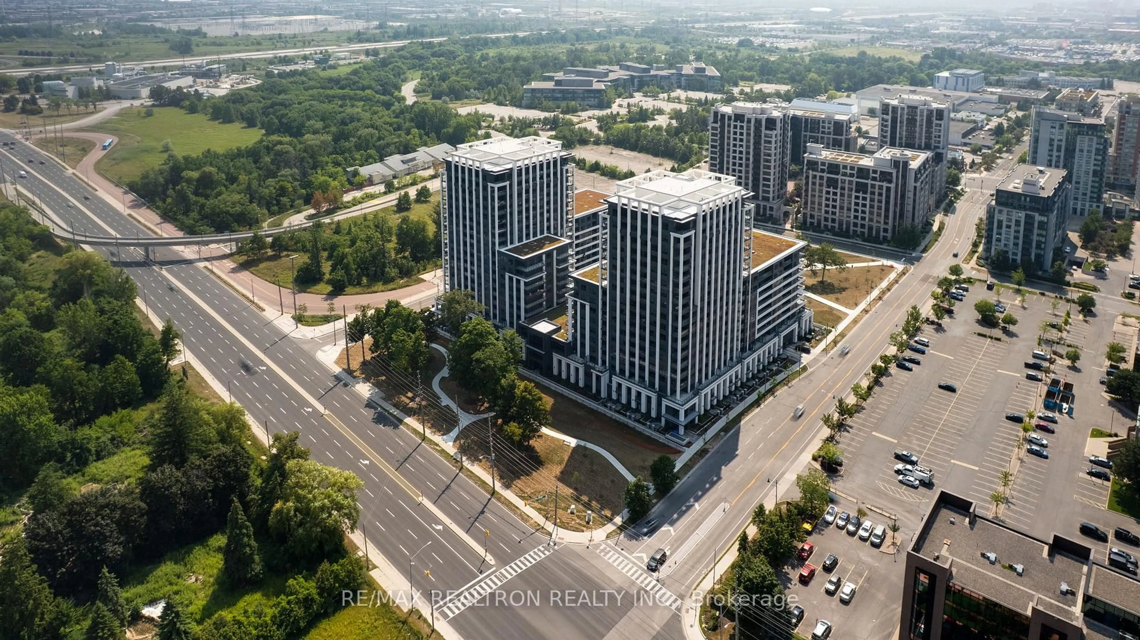 A pic from outside/outdoor area/front of a property/back of a property/a pic from drone, city buildings view from balcony for 9 Clegg Rd #815, Markham Ontario L6G 0B2