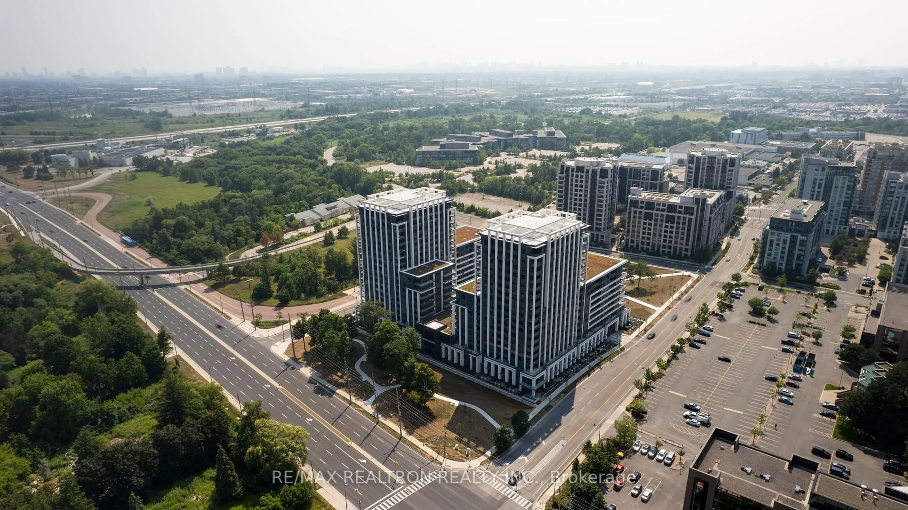 A pic from outside/outdoor area/front of a property/back of a property/a pic from drone, city buildings view from balcony for 9 Clegg Rd #815, Markham Ontario L6G 0B2