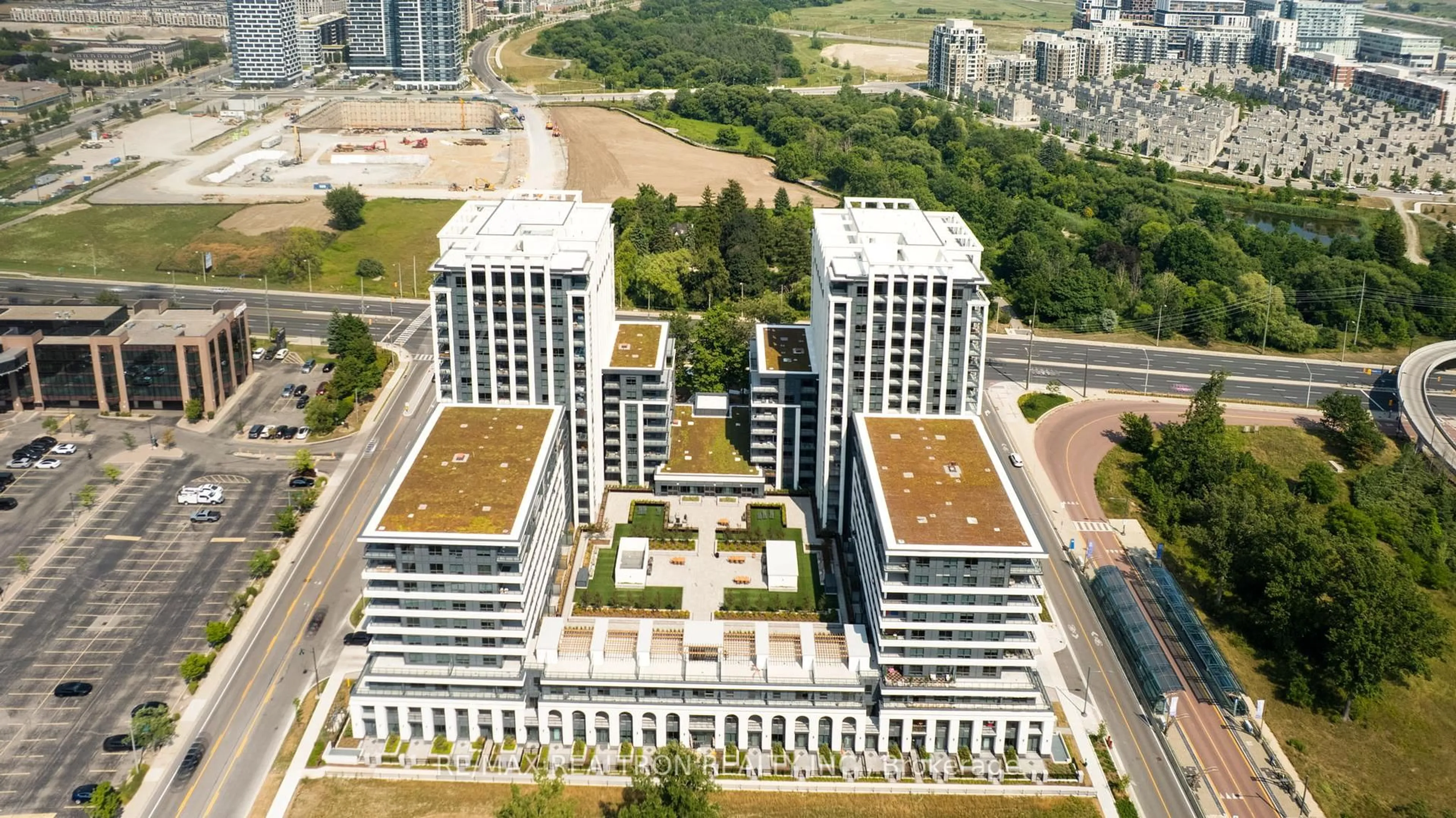 A pic from outside/outdoor area/front of a property/back of a property/a pic from drone, city buildings view from balcony for 9 Clegg Rd #815, Markham Ontario L6G 0B2