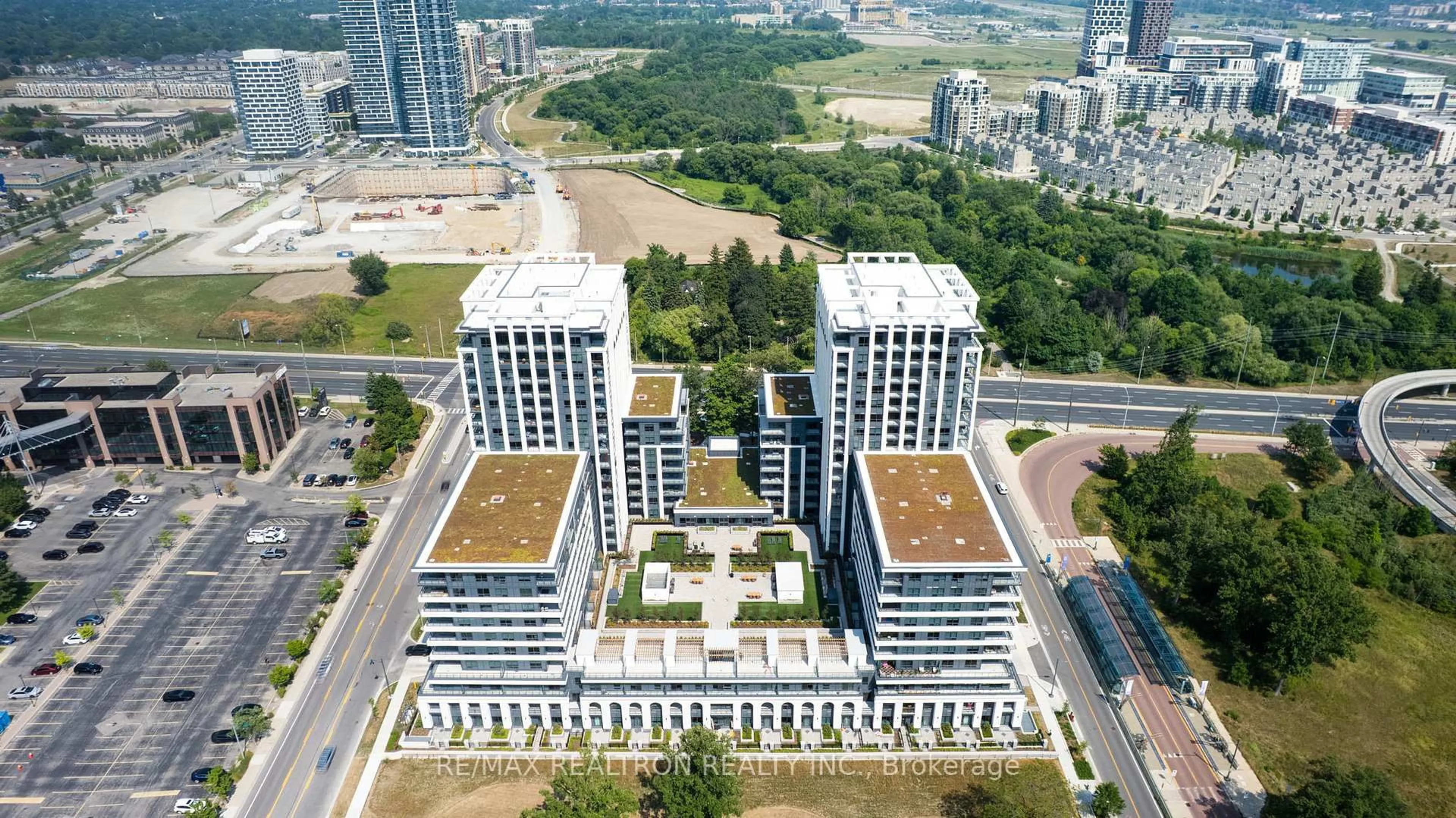 A pic from outside/outdoor area/front of a property/back of a property/a pic from drone, city buildings view from balcony for 9 Clegg Rd #815, Markham Ontario L6G 0B2