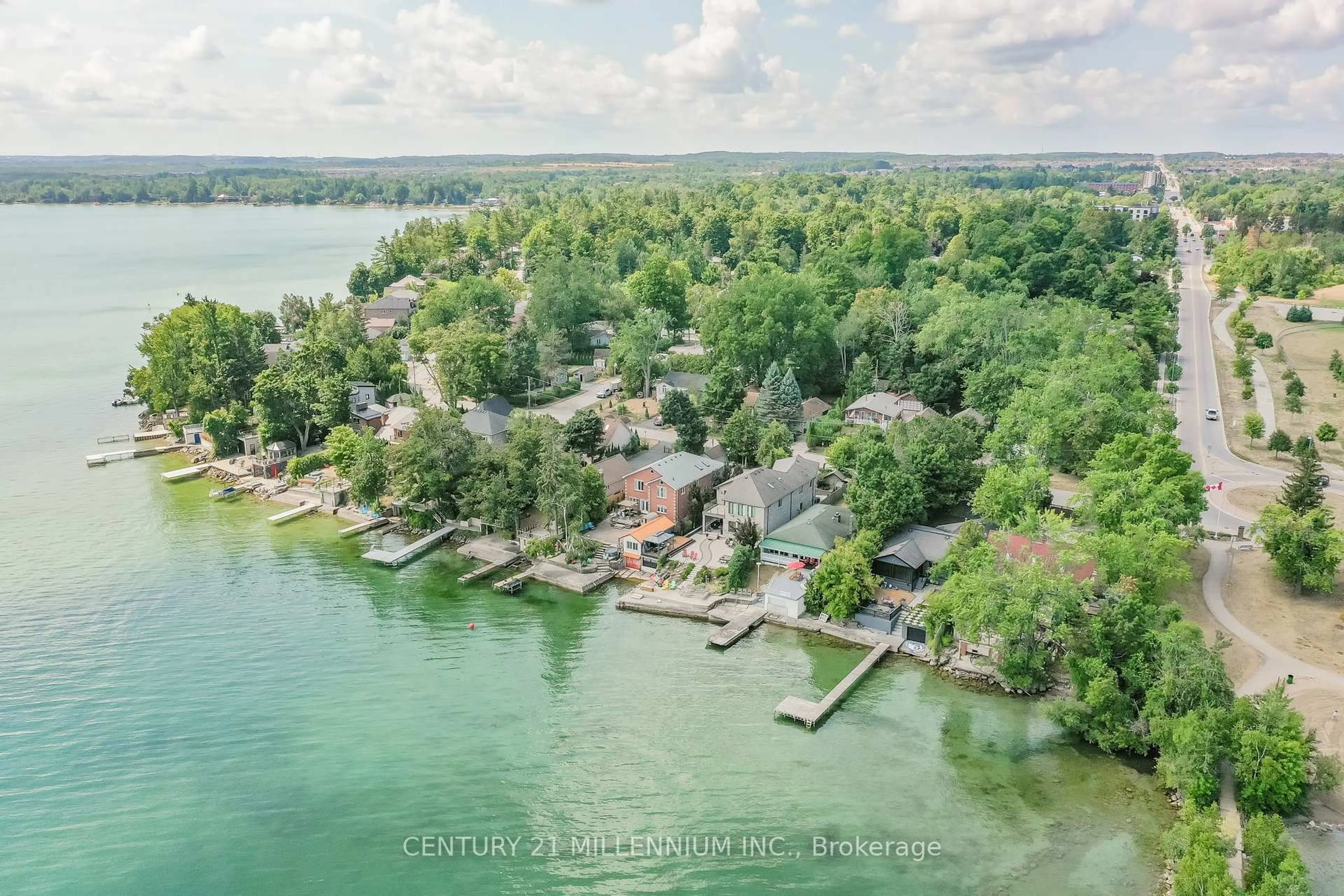 A pic from outside/outdoor area/front of a property/back of a property/a pic from drone, water/lake/river/ocean view for 1964 Jans Blvd, Innisfil Ontario L9S 4Z7