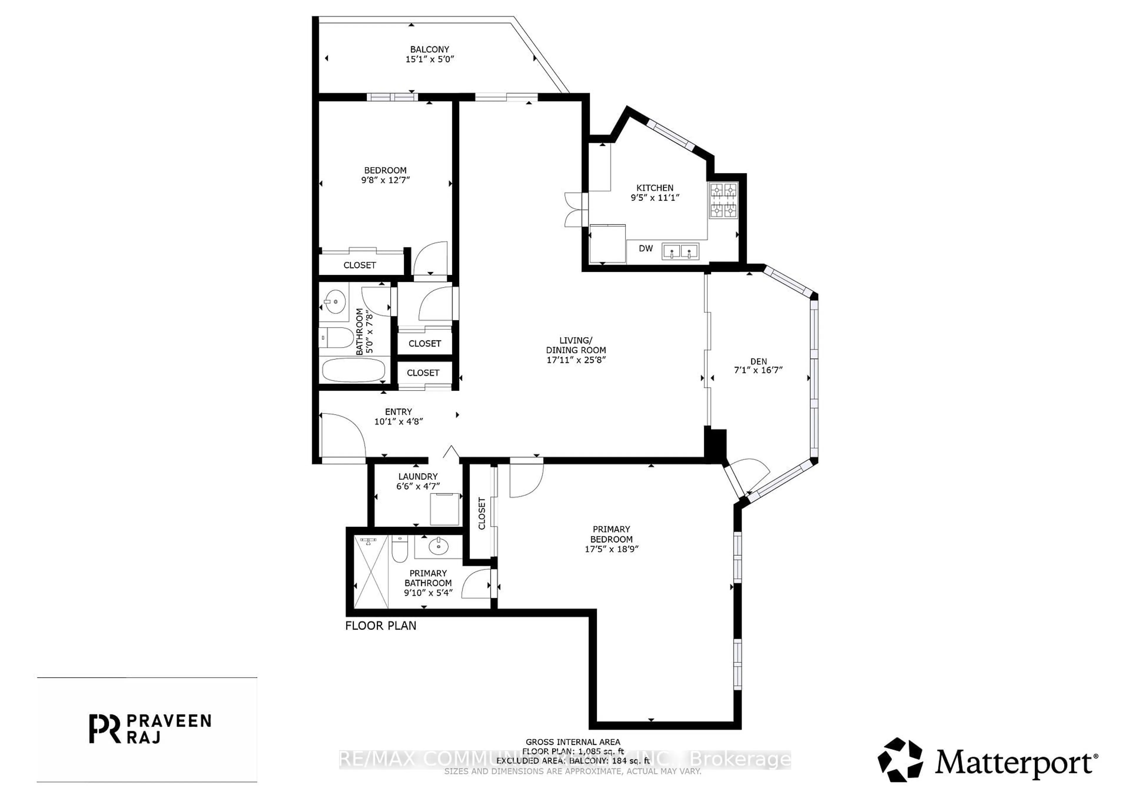 Floor plan for 2 Raymerville Dr #705, Markham Ontario L3P 7N7