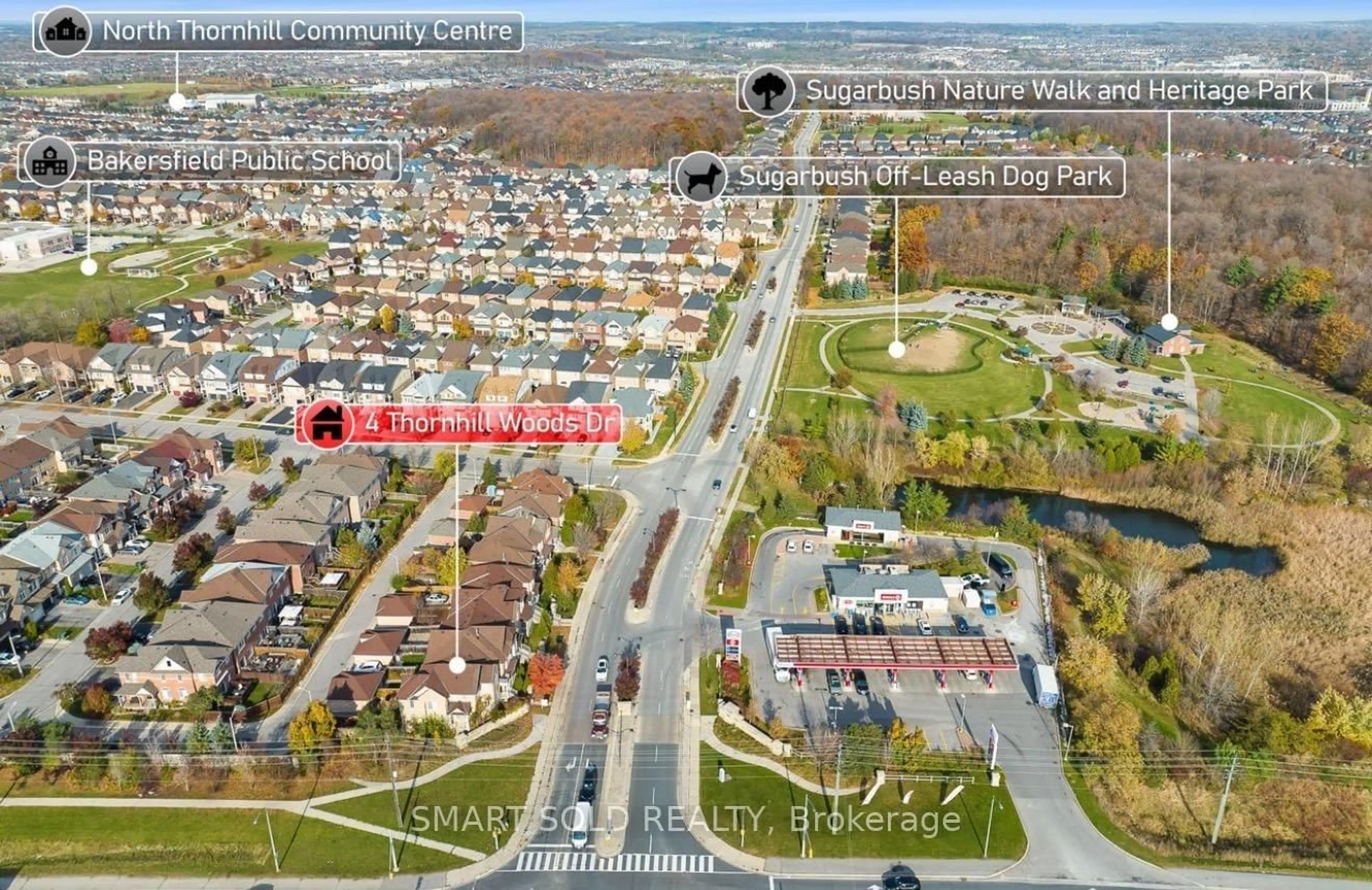 A pic from outside/outdoor area/front of a property/back of a property/a pic from drone, street for 4 Thornhill Woods Dr, Vaughan Ontario L4J 8V3