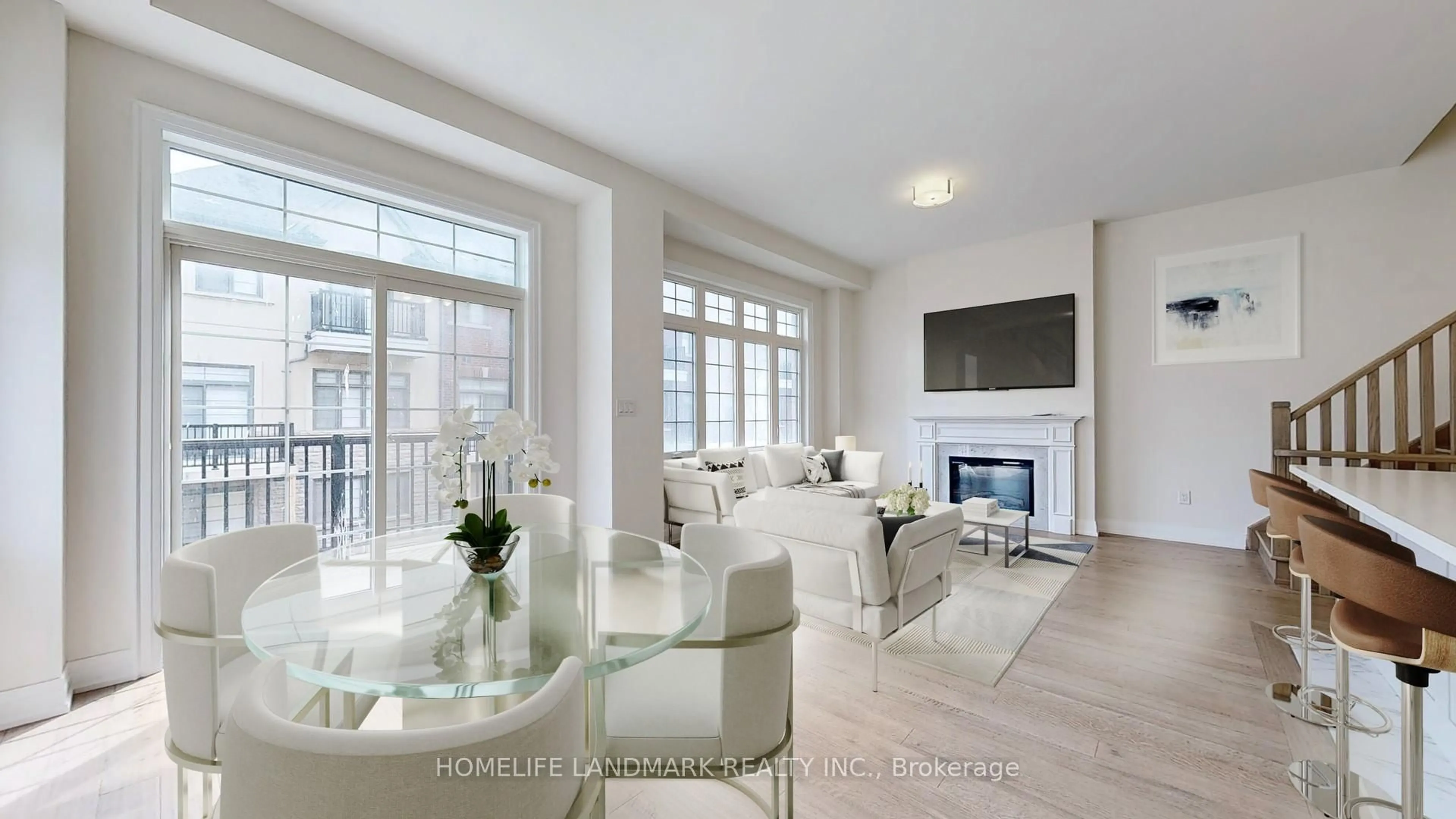 Living room with furniture, ceramic/tile floor for 1 AbbeyHill Lane, Markham Ontario L6C 3L5