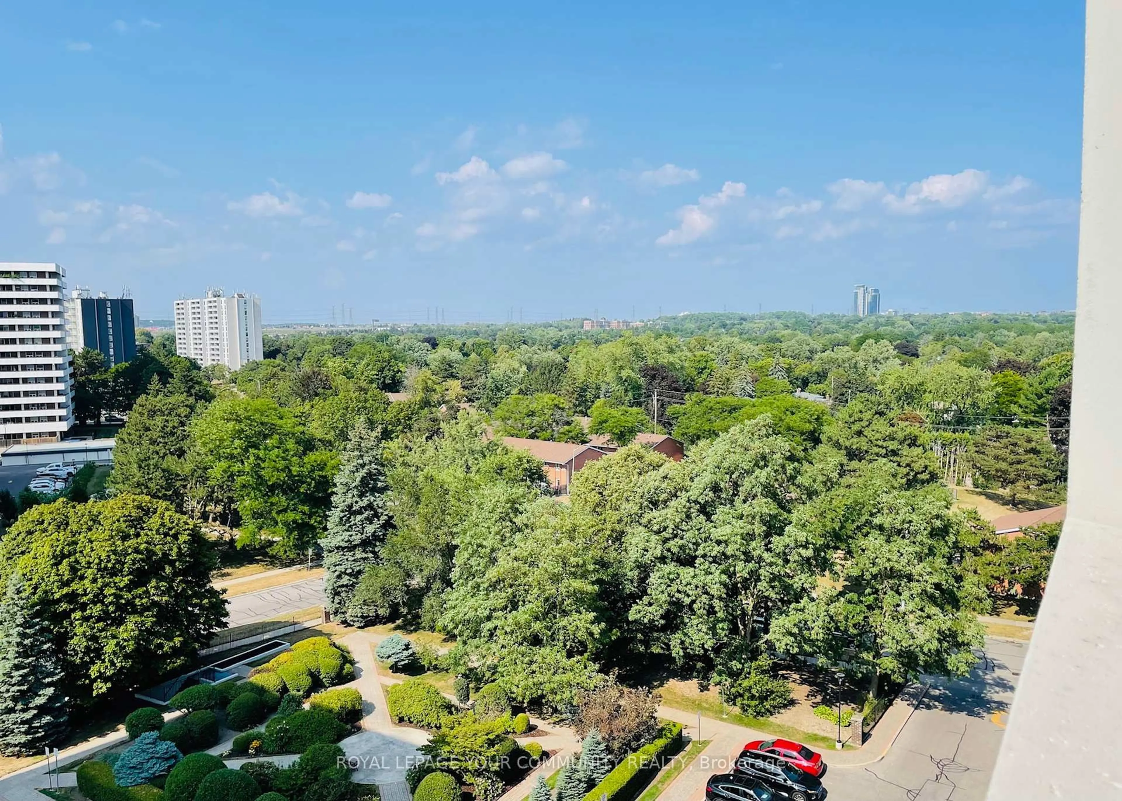 A pic from outside/outdoor area/front of a property/back of a property/a pic from drone, city buildings view from balcony for 50 Inverlochy Blvd #1004, Markham Ontario L3T 4T6