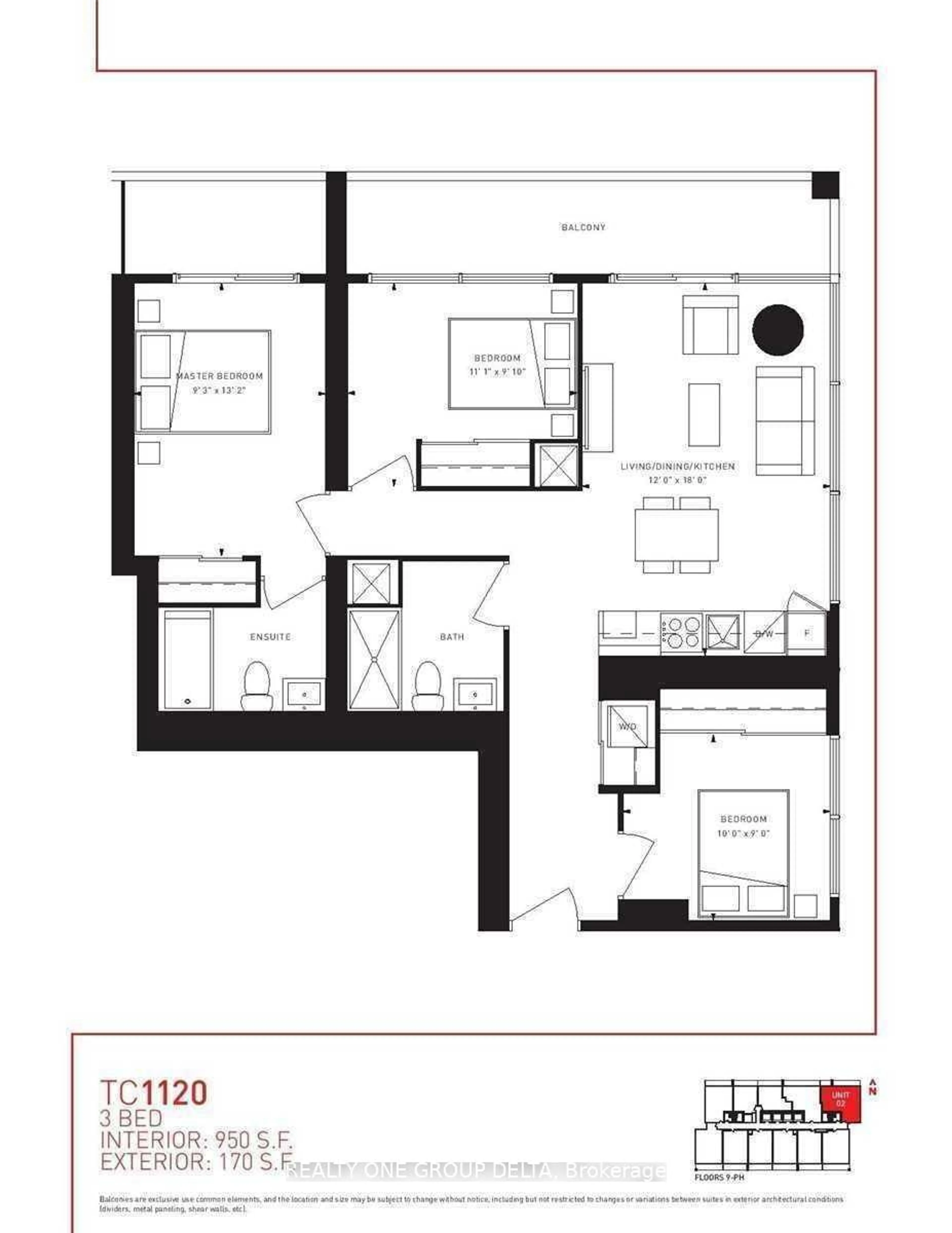 Floor plan for 898 Portage Pkwy #4002, Vaughan Ontario L4K 3Y8