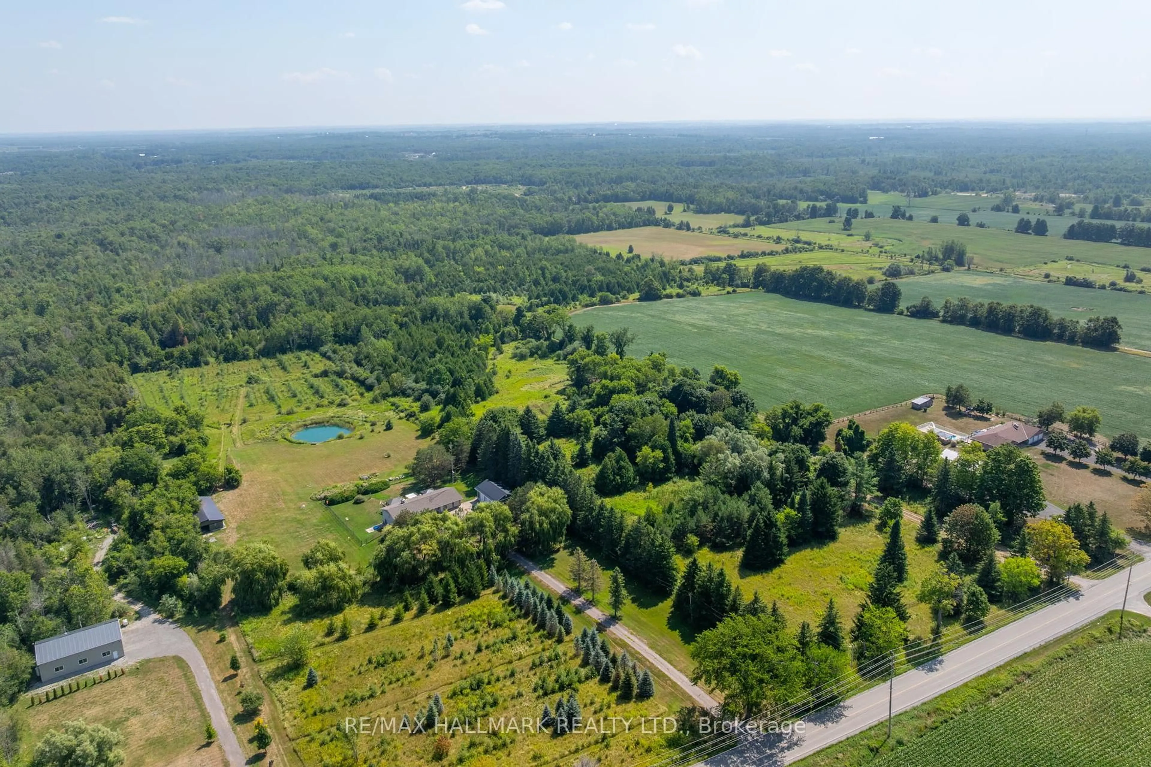 A pic from outside/outdoor area/front of a property/back of a property/a pic from drone, forest/trees view for 23895 Mccowan Rd, Georgina Ontario L0E 1R0