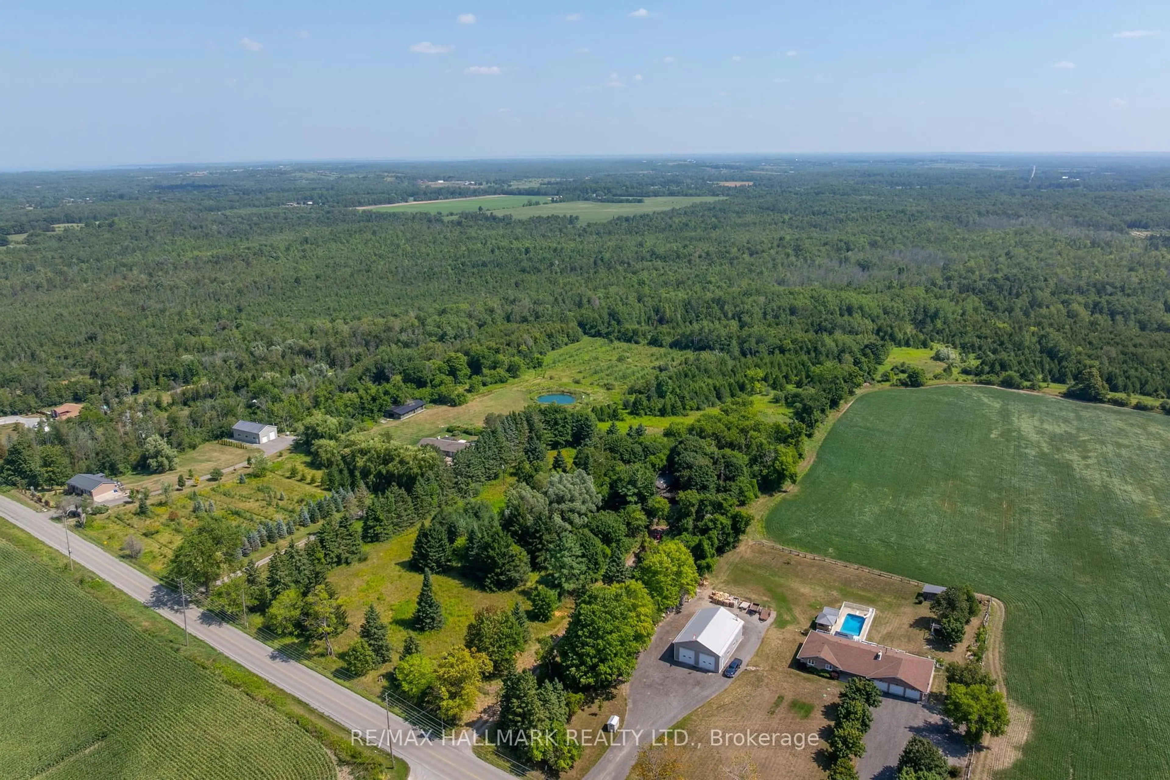 A pic from outside/outdoor area/front of a property/back of a property/a pic from drone, forest/trees view for 23895 Mccowan Rd, Georgina Ontario L0E 1R0