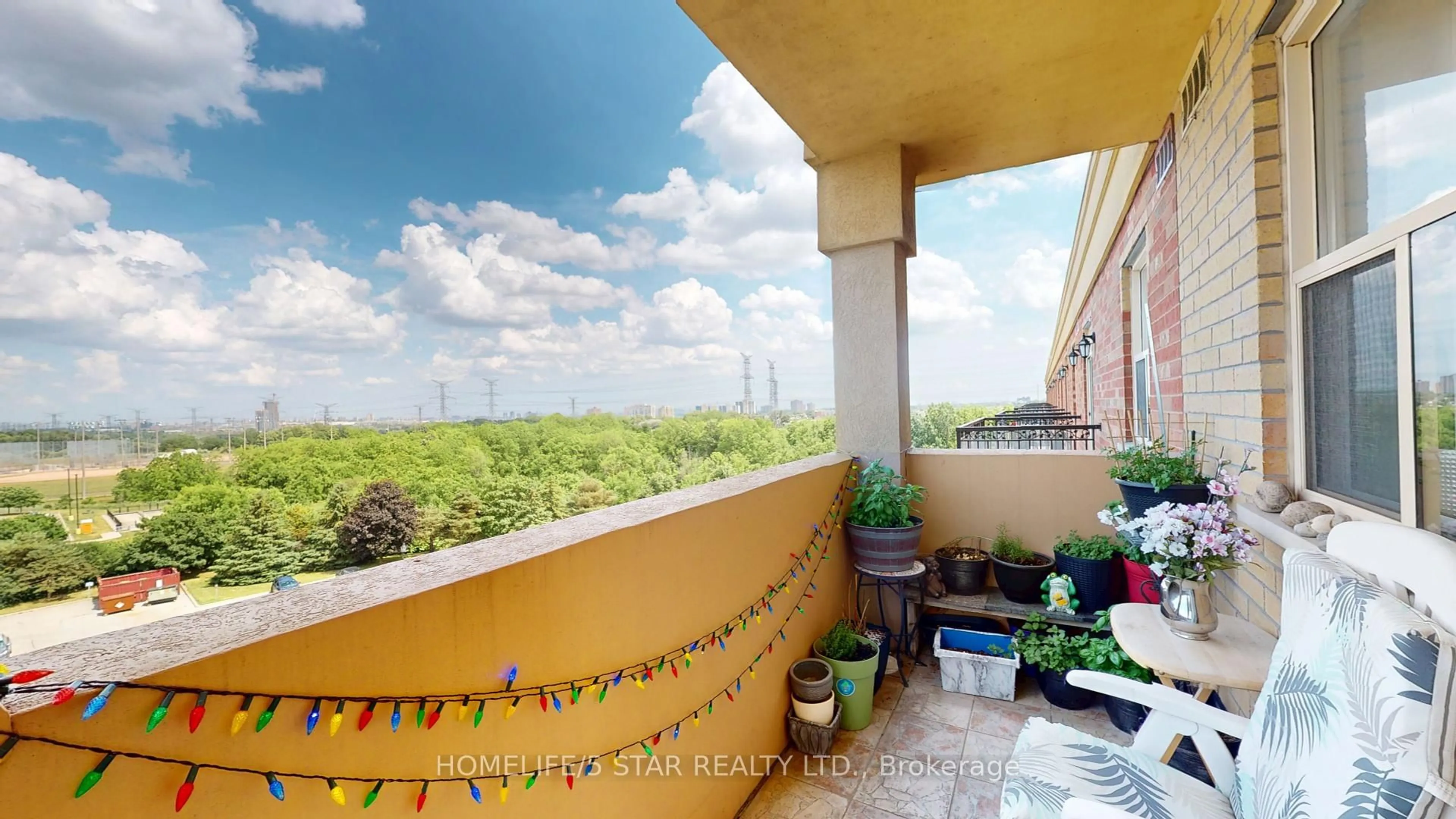 Balcony in the apartment, city buildings view from balcony for 7373 MARTIN GROVE Rd #607, Vaughan Ontario L4L 9K1