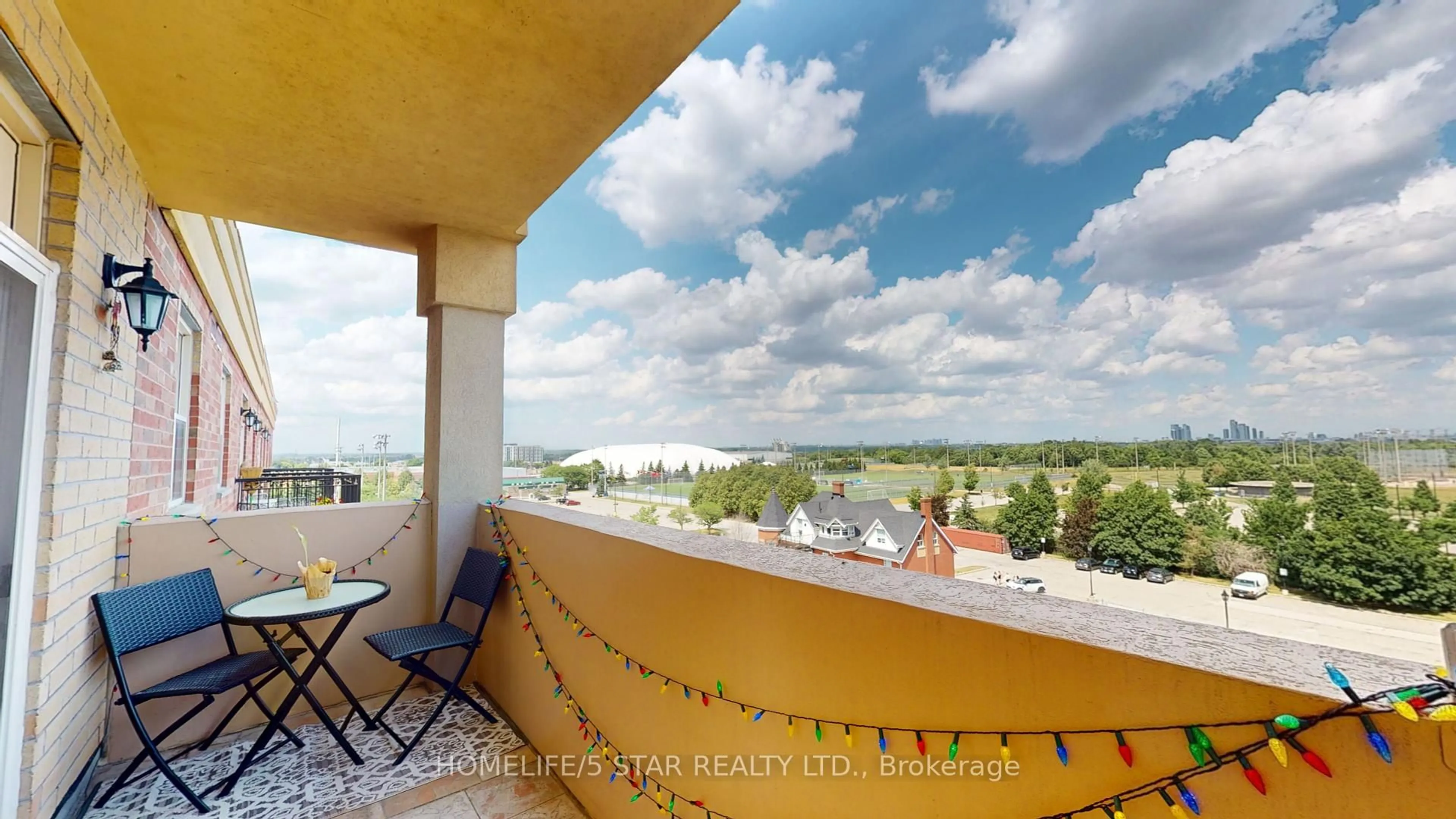 Balcony in the apartment, city buildings view from balcony for 7373 MARTIN GROVE Rd #607, Vaughan Ontario L4L 9K1