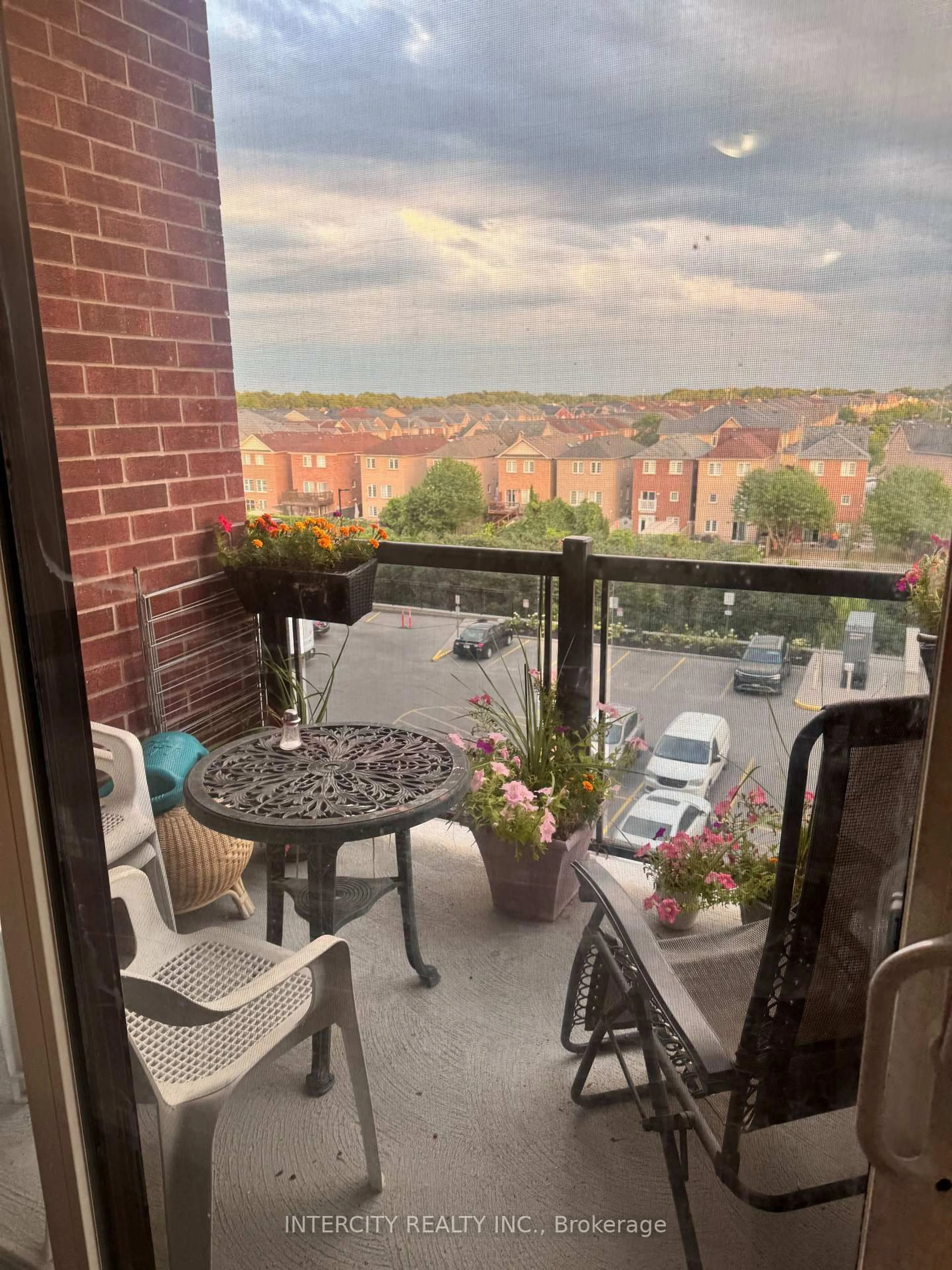 Balcony in the apartment, city buildings view from balcony for 39 New Delhi Dr #412, Markham Ontario L3S 0E1