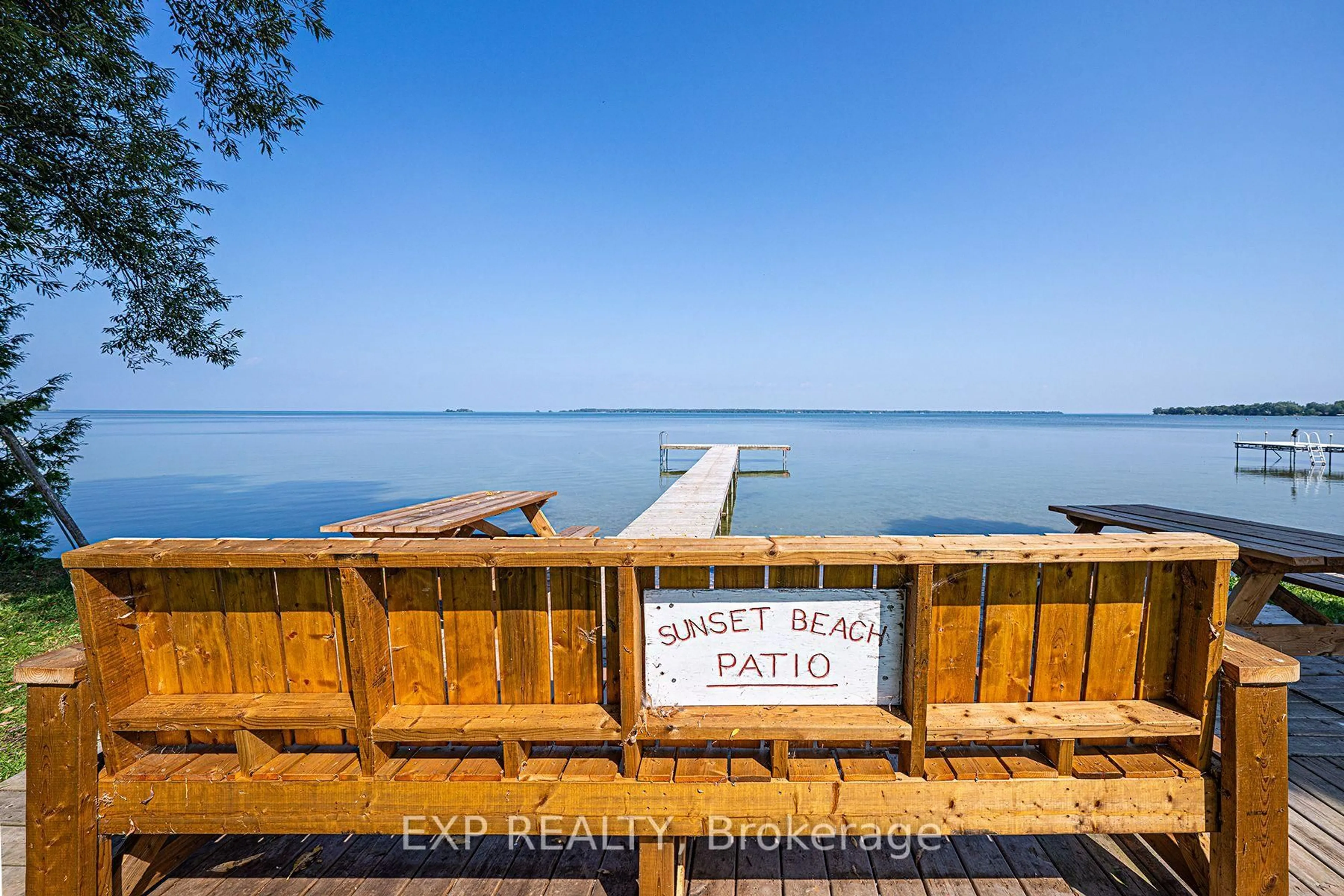 Patio, water/lake/river/ocean view for 76 Sunset Beach Rd, Georgina Ontario L0E 1N0
