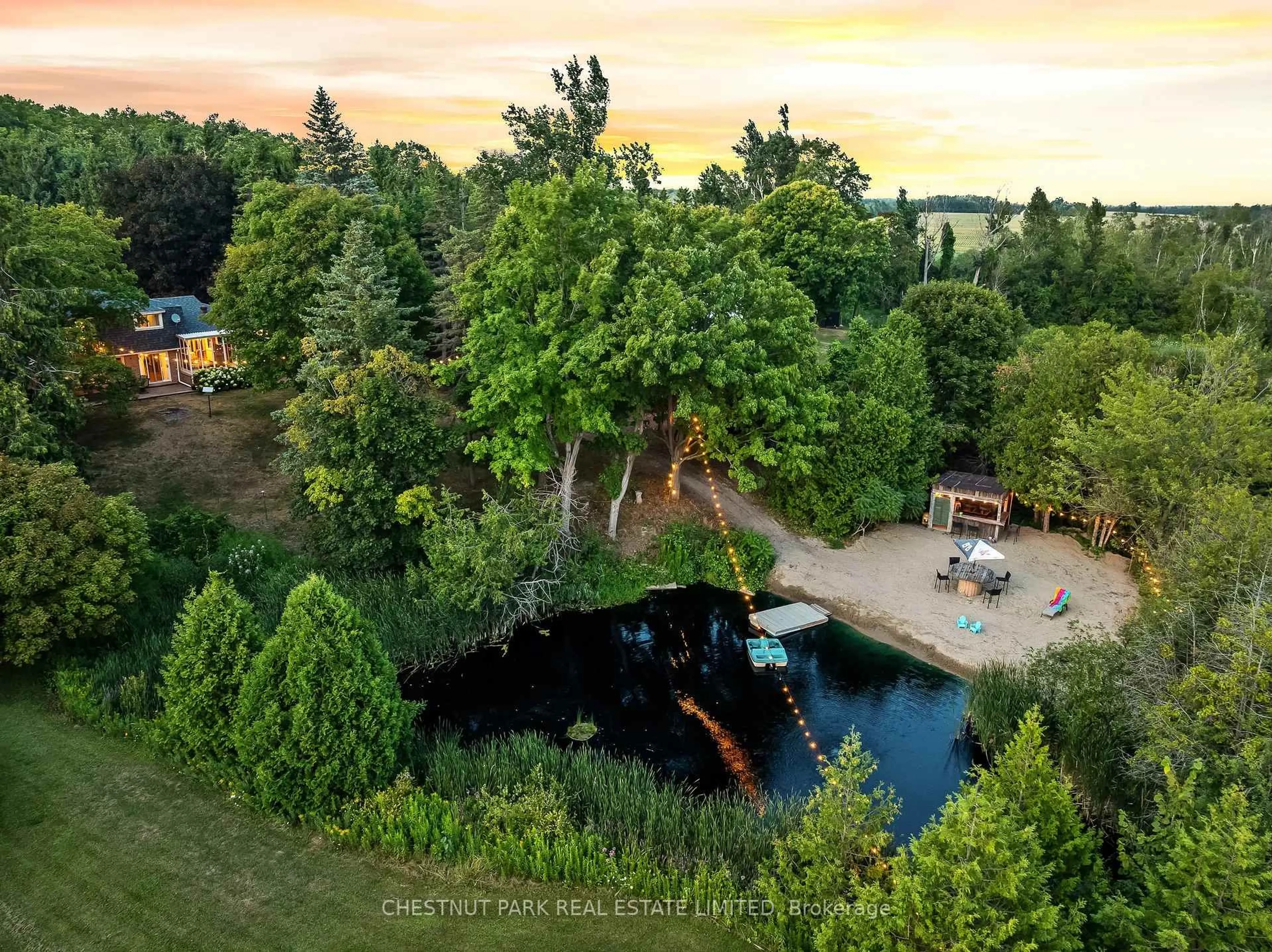 A pic from outside/outdoor area/front of a property/back of a property/a pic from drone, forest/trees view for 720 Highway 48, Brock Ontario L0K 1A0