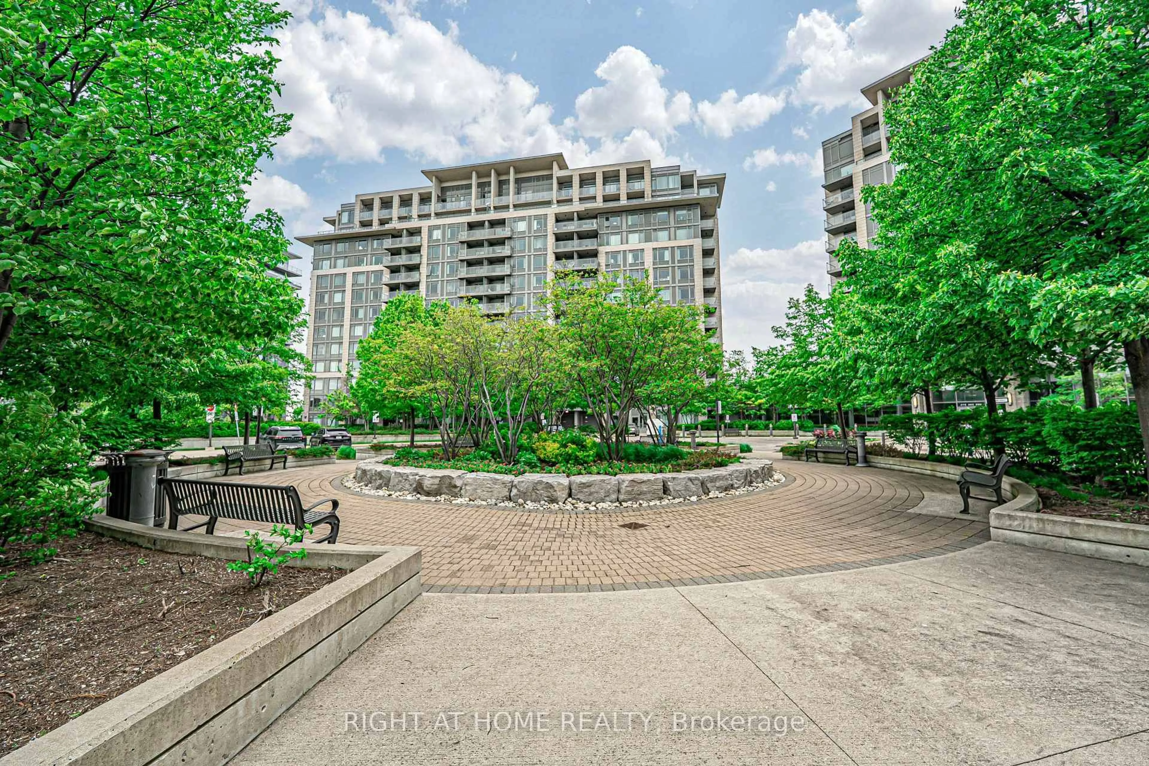 Patio, city buildings view from balcony for 273 South Park Rd #809, Markham Ontario L3T 0B5